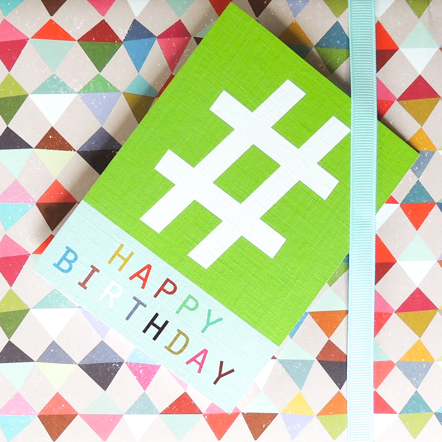 STW01 mini hashtag happy birthday card