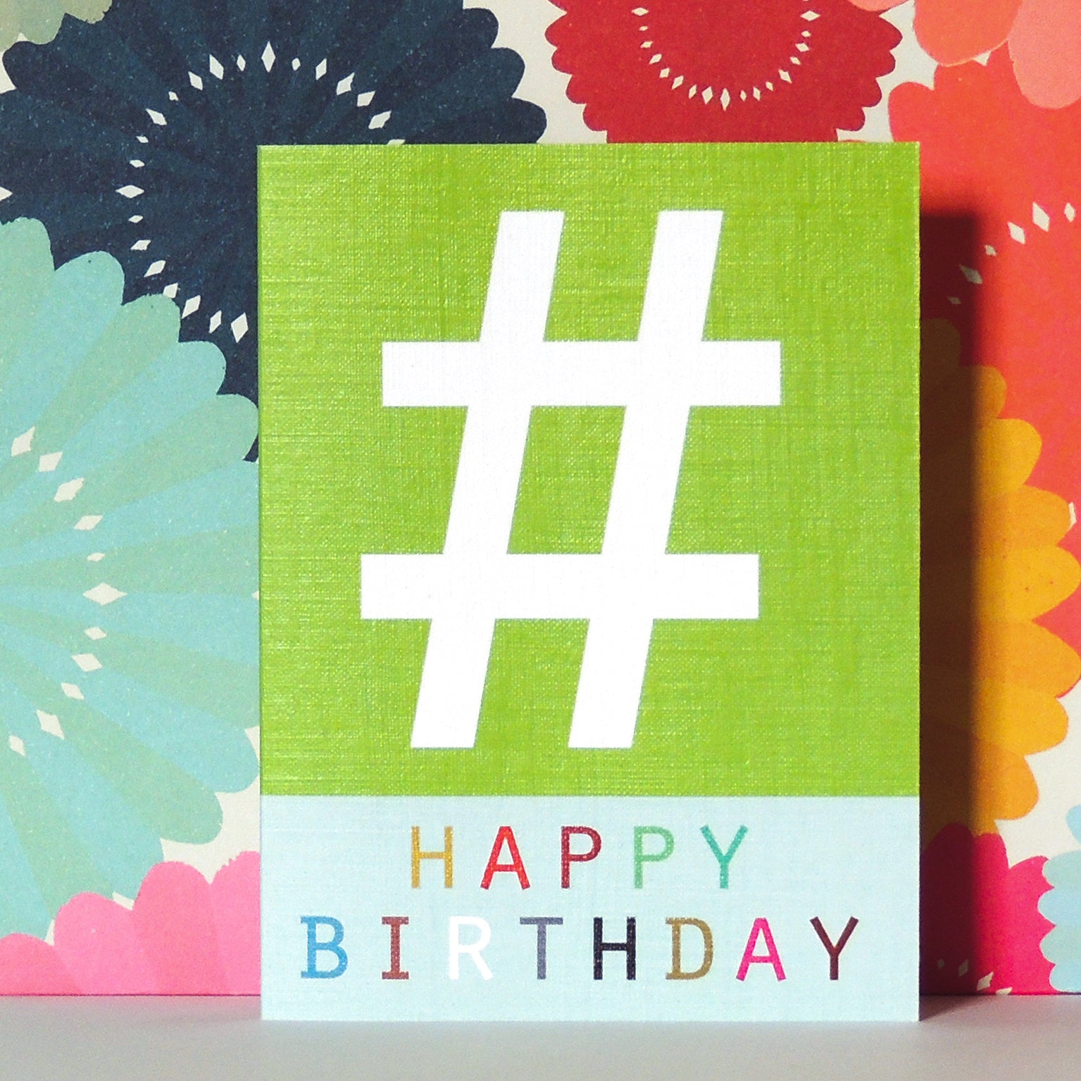 STW01 mini hashtag happy birthday card