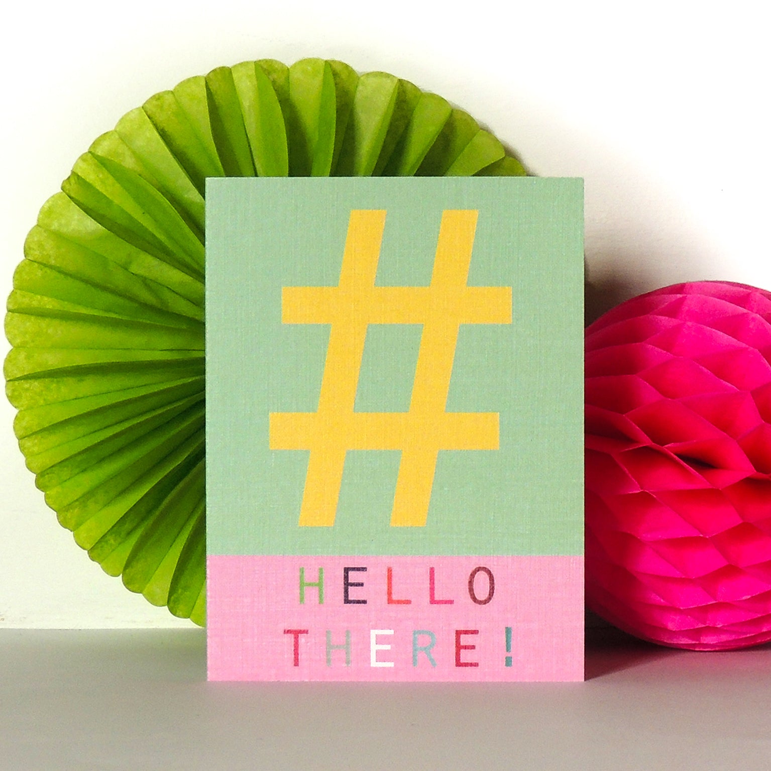 STW03 mini hashtag hello there! card