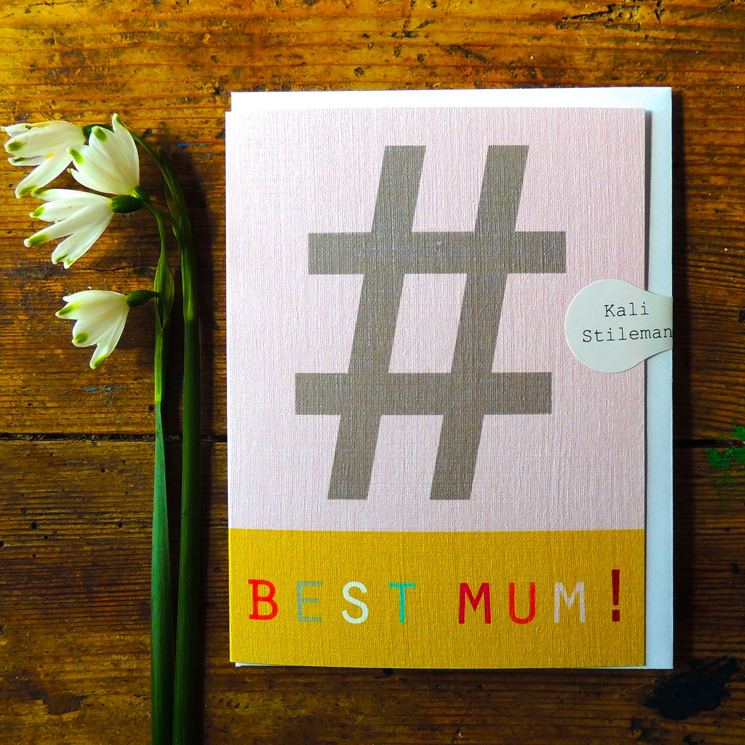 STW05 mini hashtag best mum! card