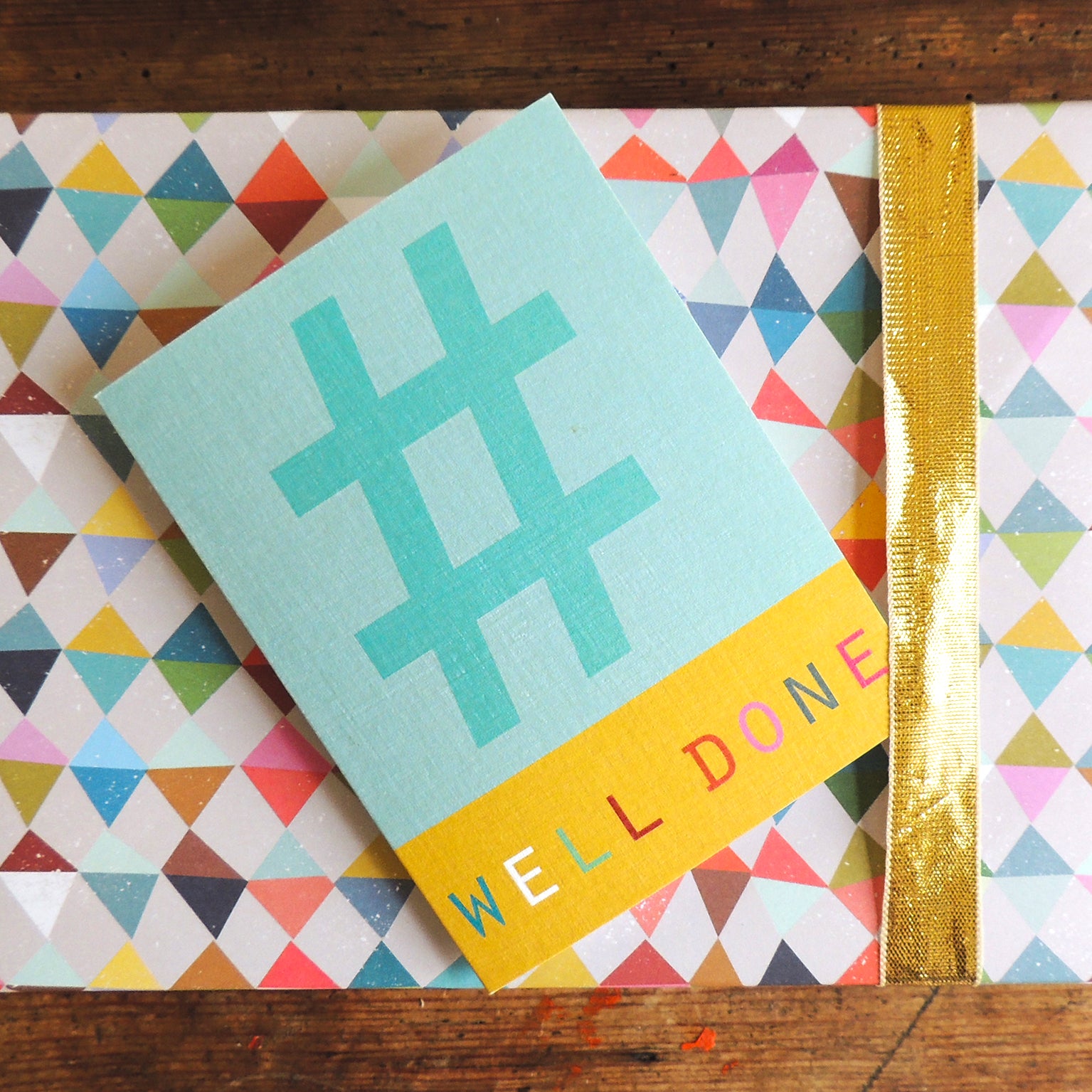 STW07 mini hashtag well done card