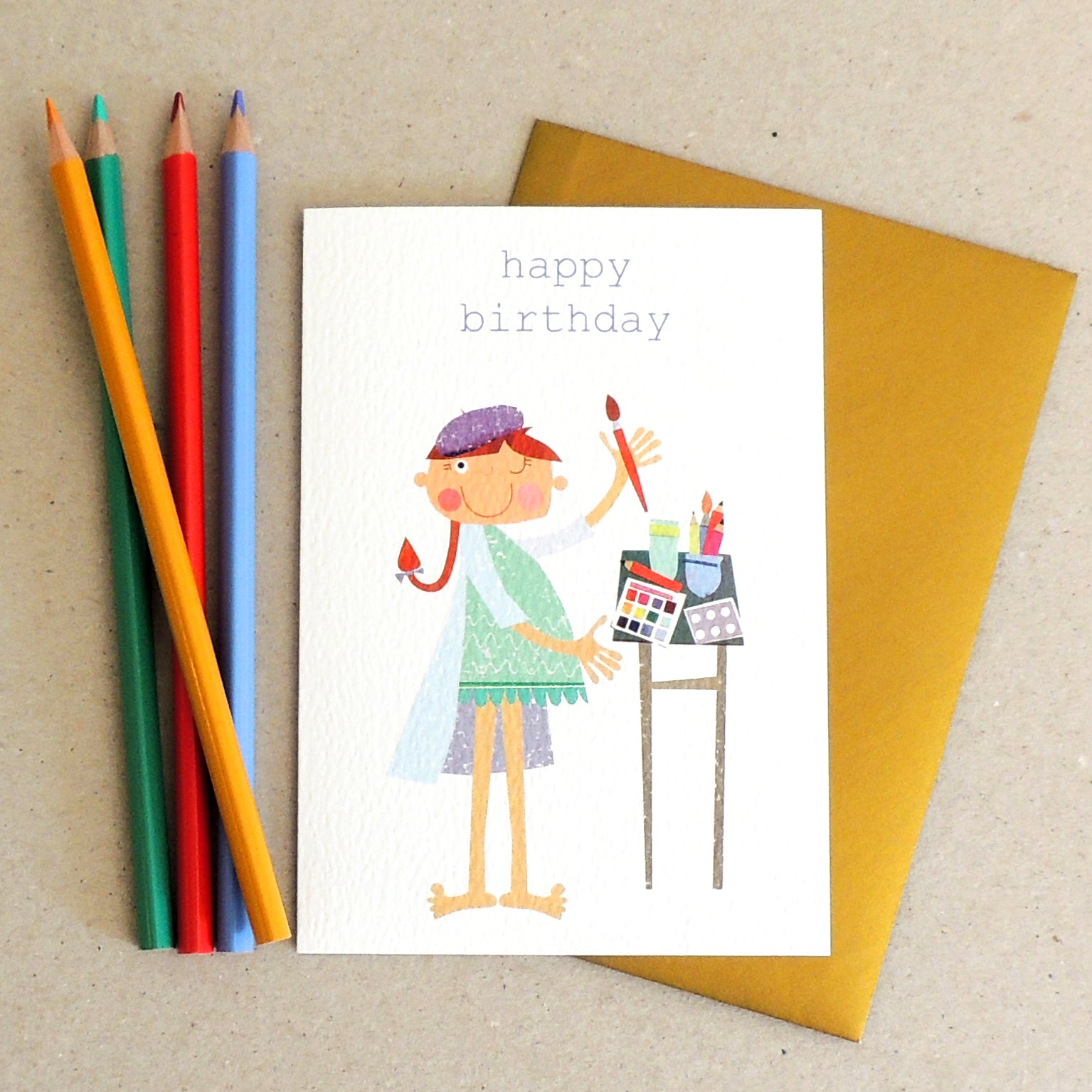 TB03 artist happy birthday card