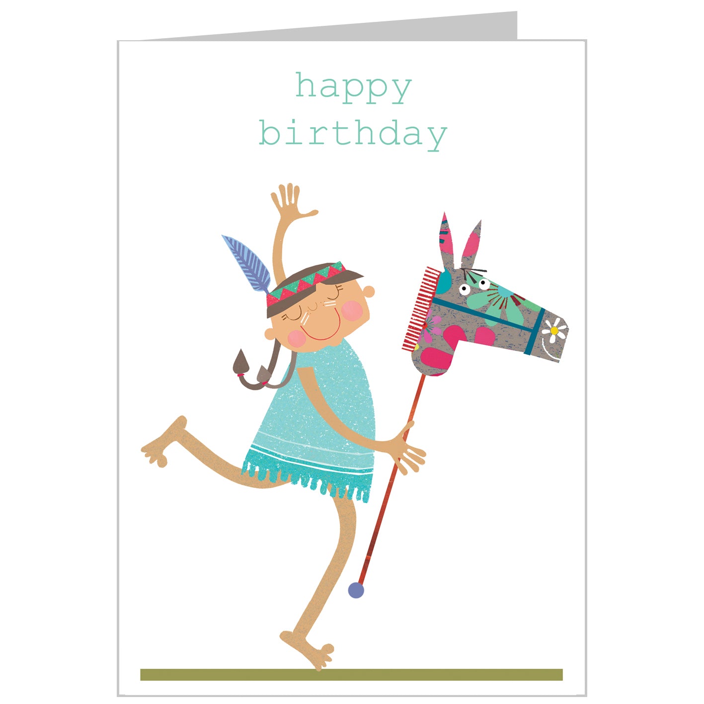 TB11 red indian happy birthday card