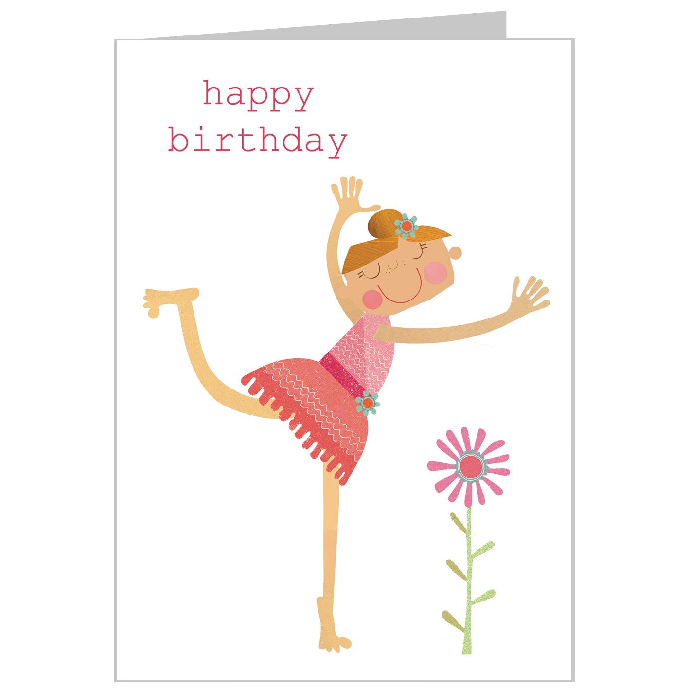 TB14 ballet dancer happy birthday card