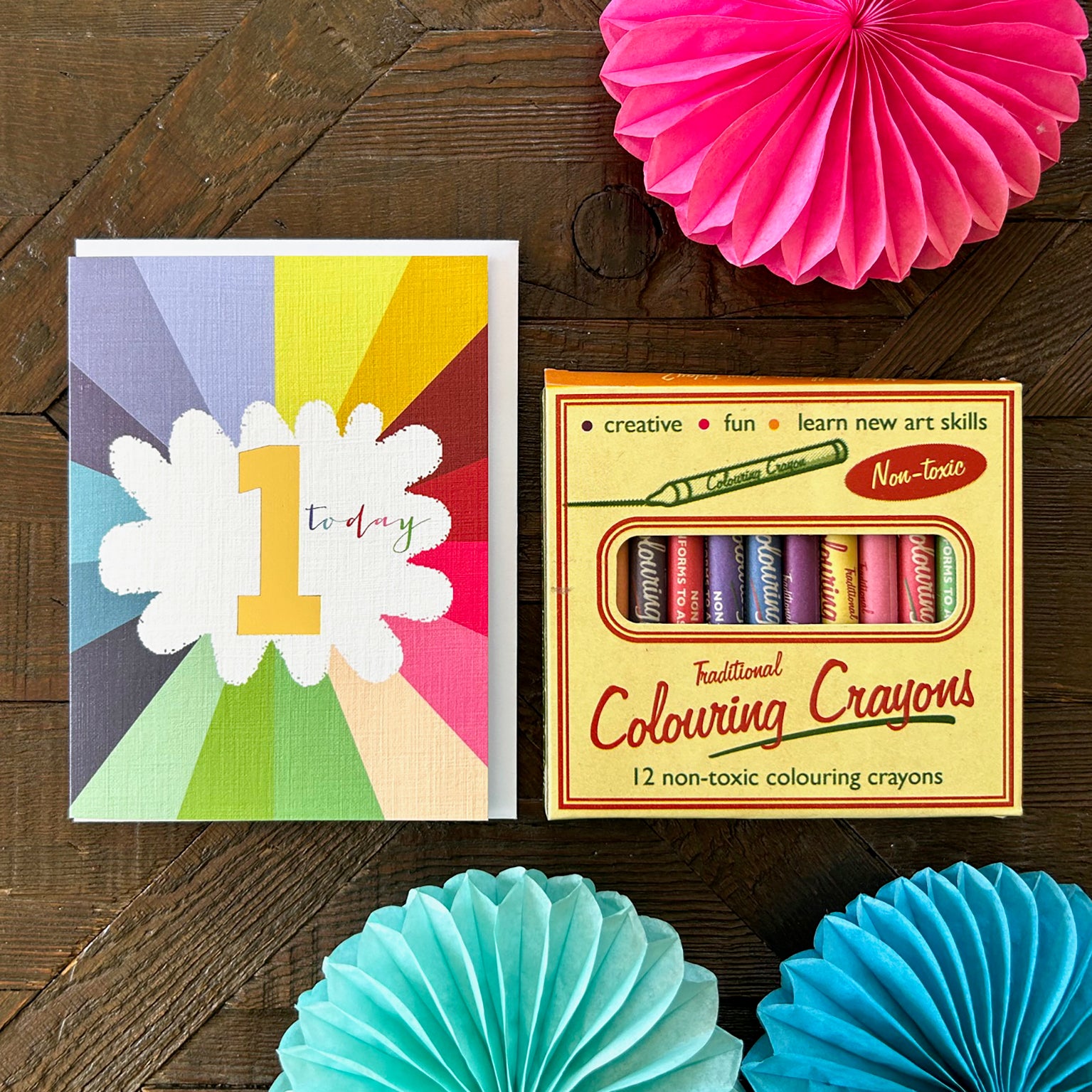 TGC01 mini gold foiled 1st birthday card