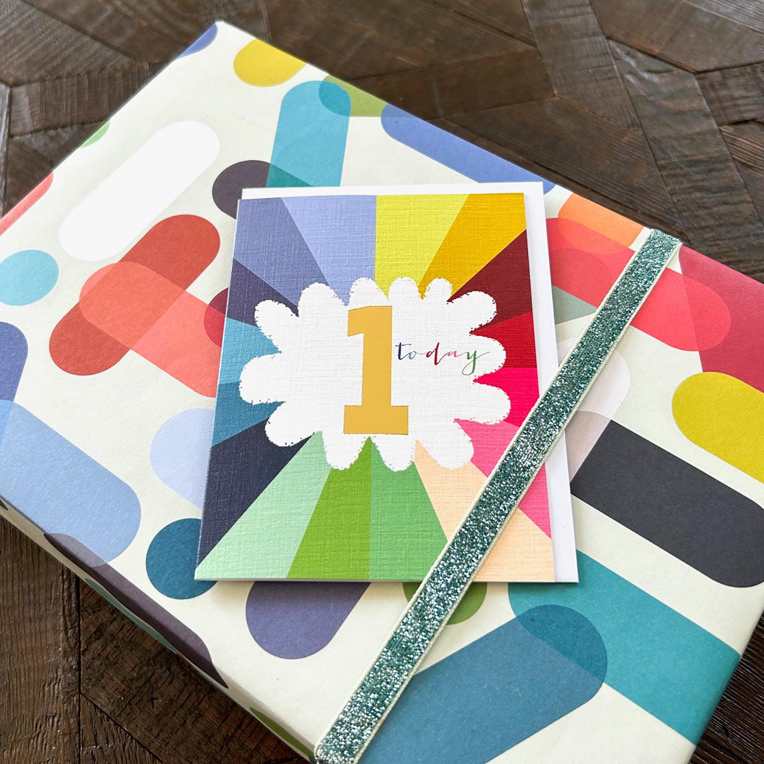 TGC01 mini gold foiled 1st birthday card