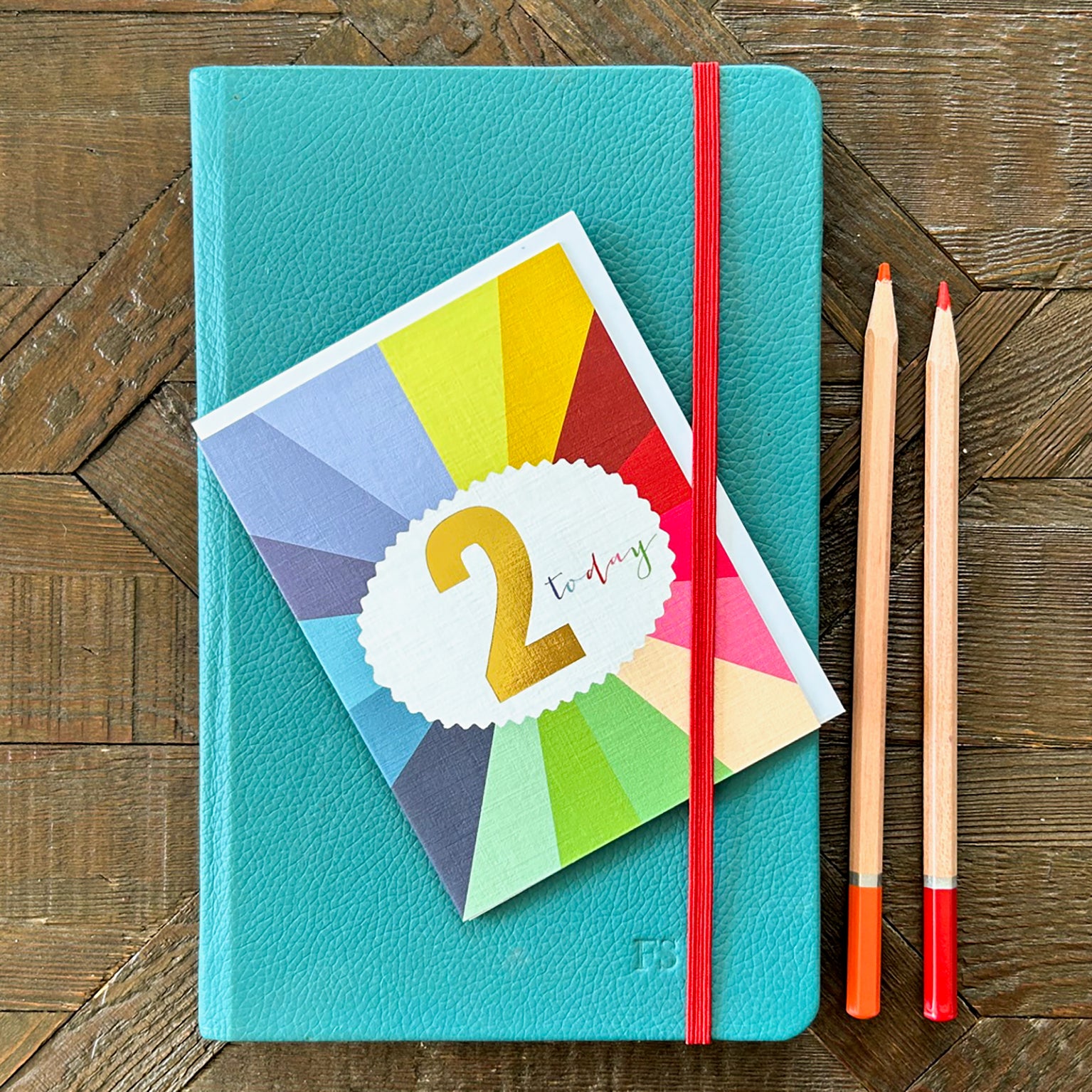 TGC02 mini gold foiled 2nd birthday card