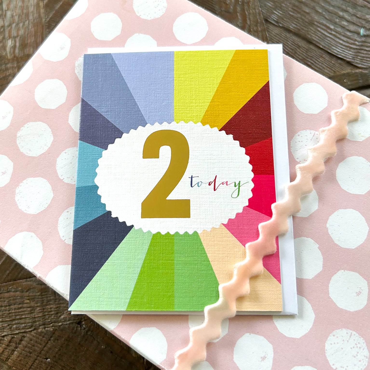 TGC02 mini gold foiled 2nd birthday card