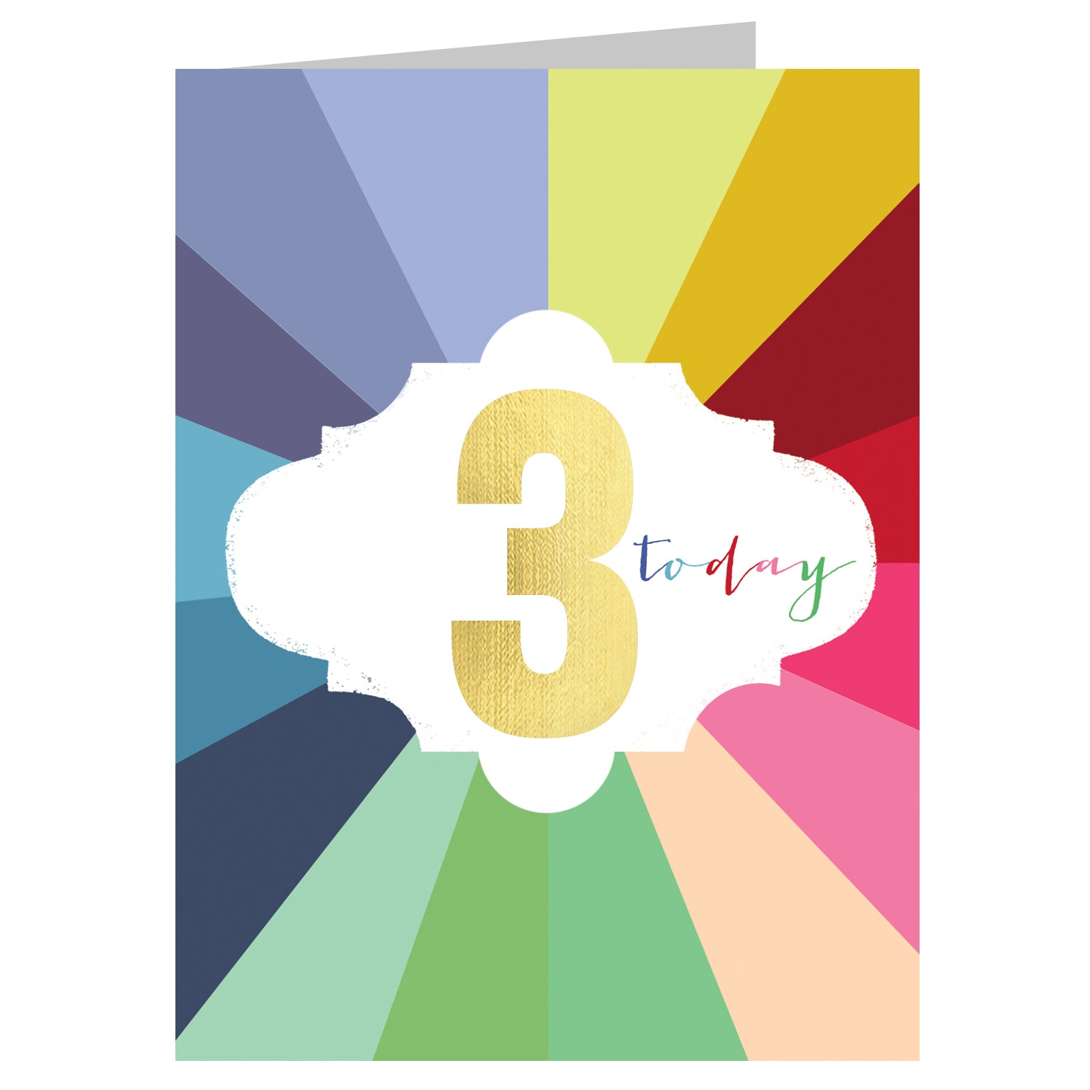 TGC03 mini gold foiled 3rd birthday card