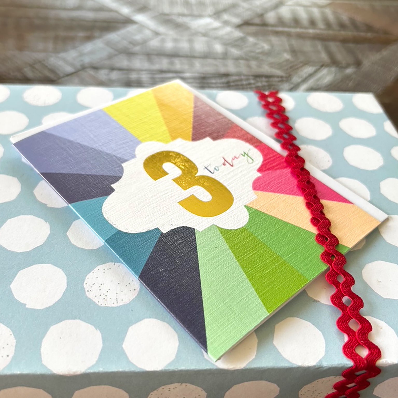 TGC03 mini gold foiled 3rd birthday card