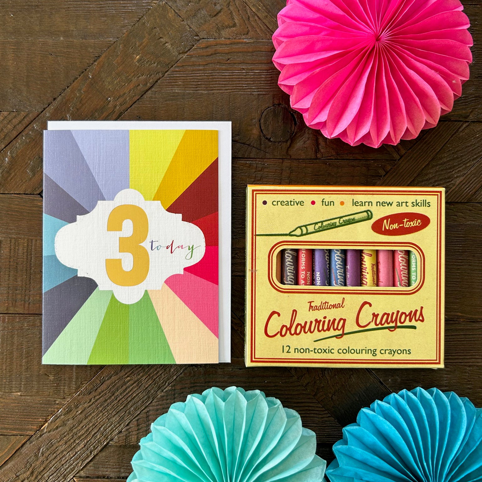 TGC03 mini gold foiled 3rd birthday card