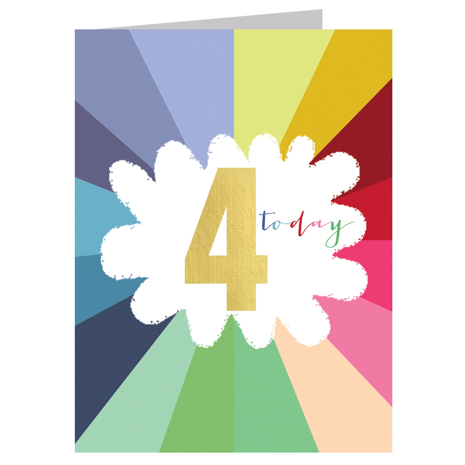 TGC04 mini gold foiled 4th birthday card