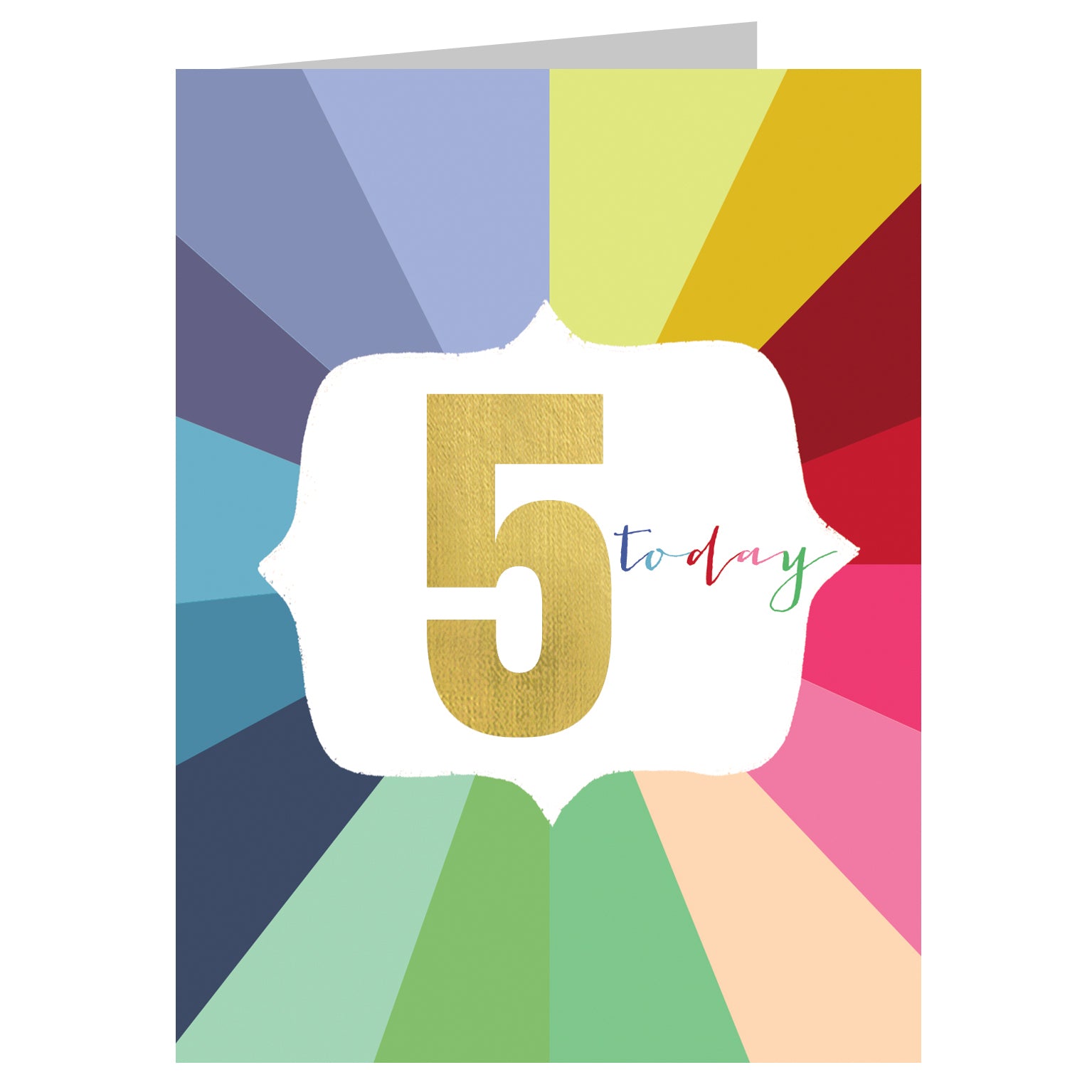 TGC05 mini gold foiled 5th birthday card