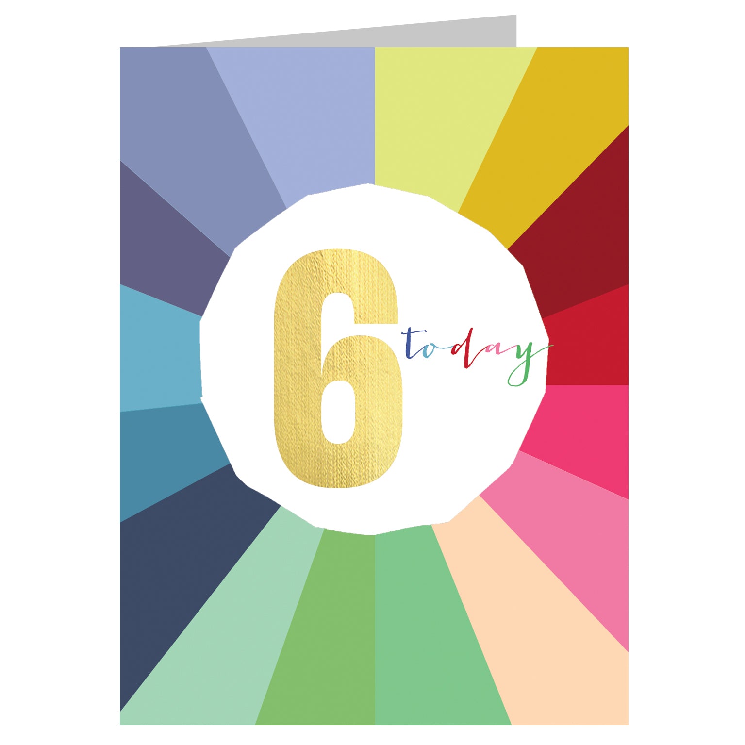 TGC06 mini gold foiled 6th birthday card