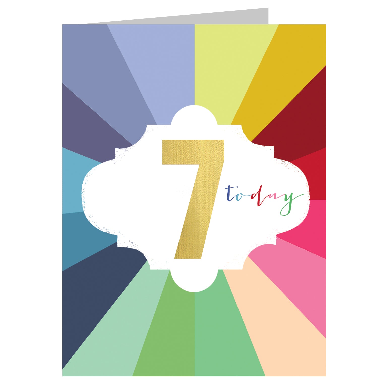 TGC07 mini gold foiled 7th birthday card