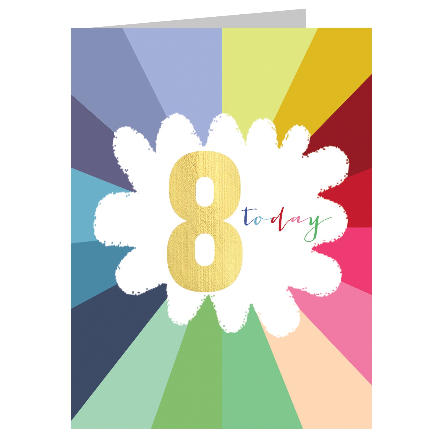 TGC08 mini gold foiled 8th birthday card