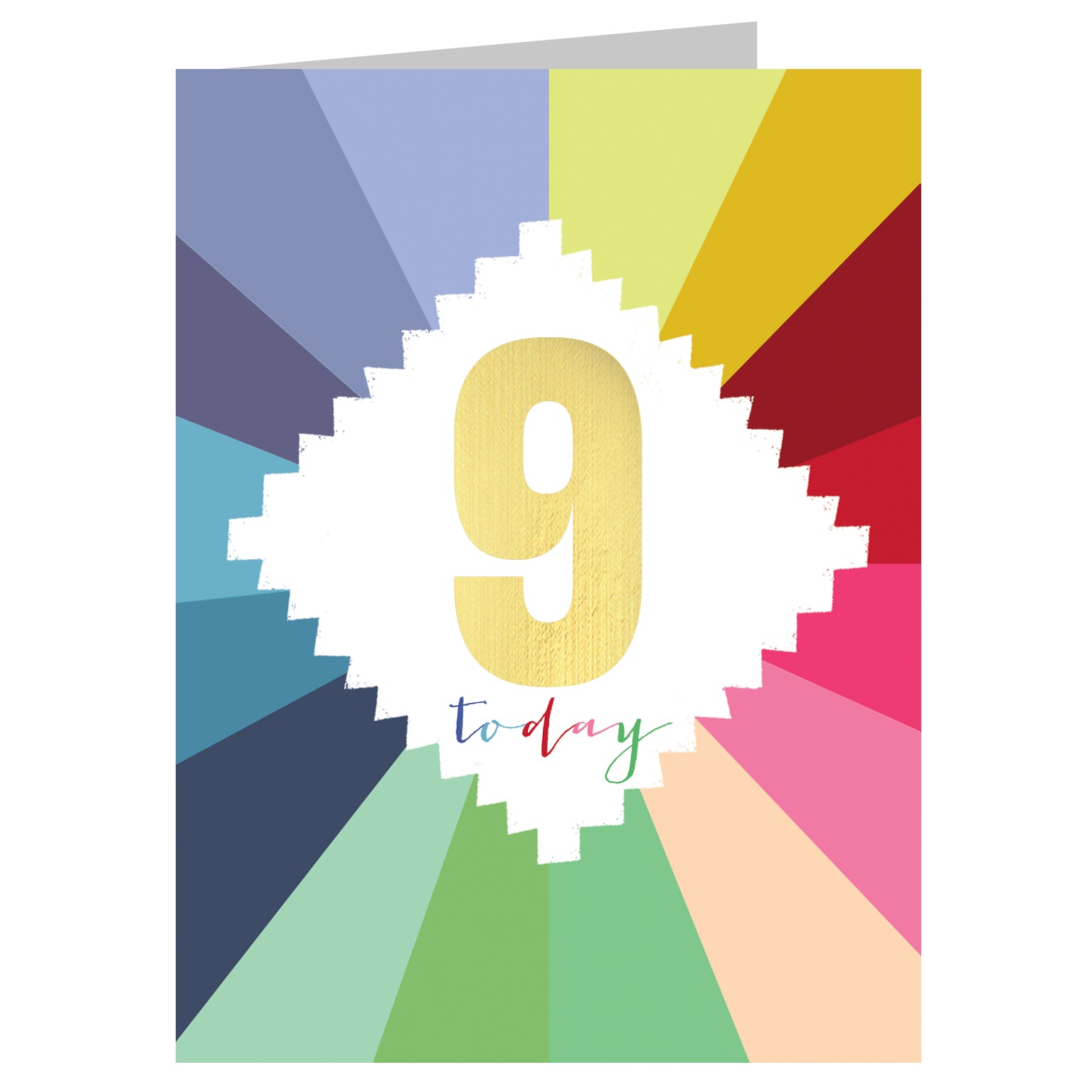 TGC09 mini gold foiled 9th birthday card