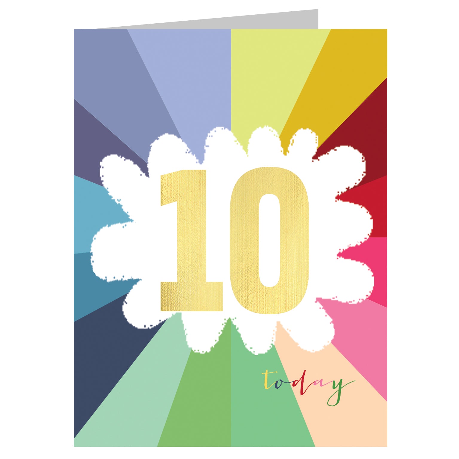 TGC10 mini gold foiled 10th birthday card