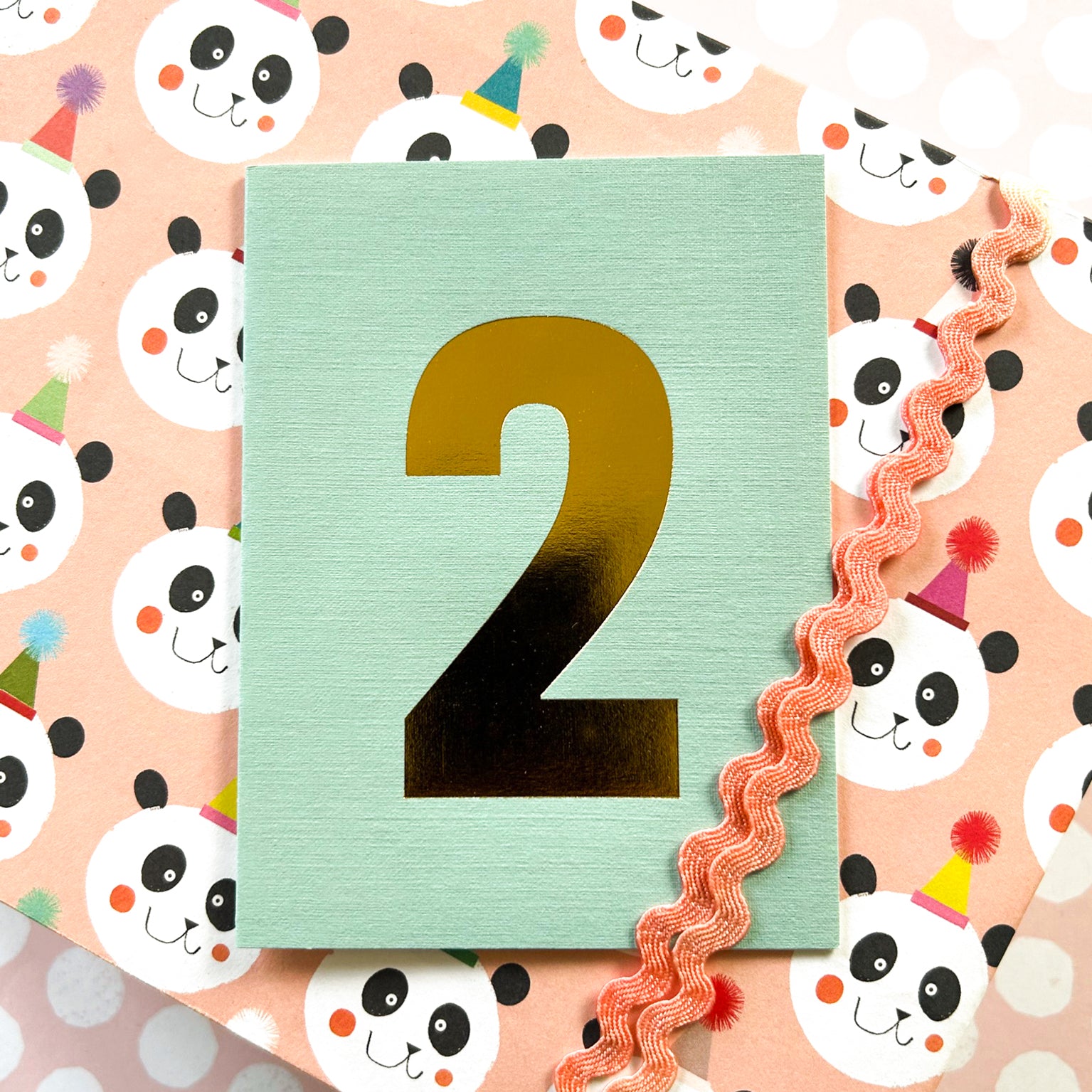 TGD02 mini gold foiled number two card