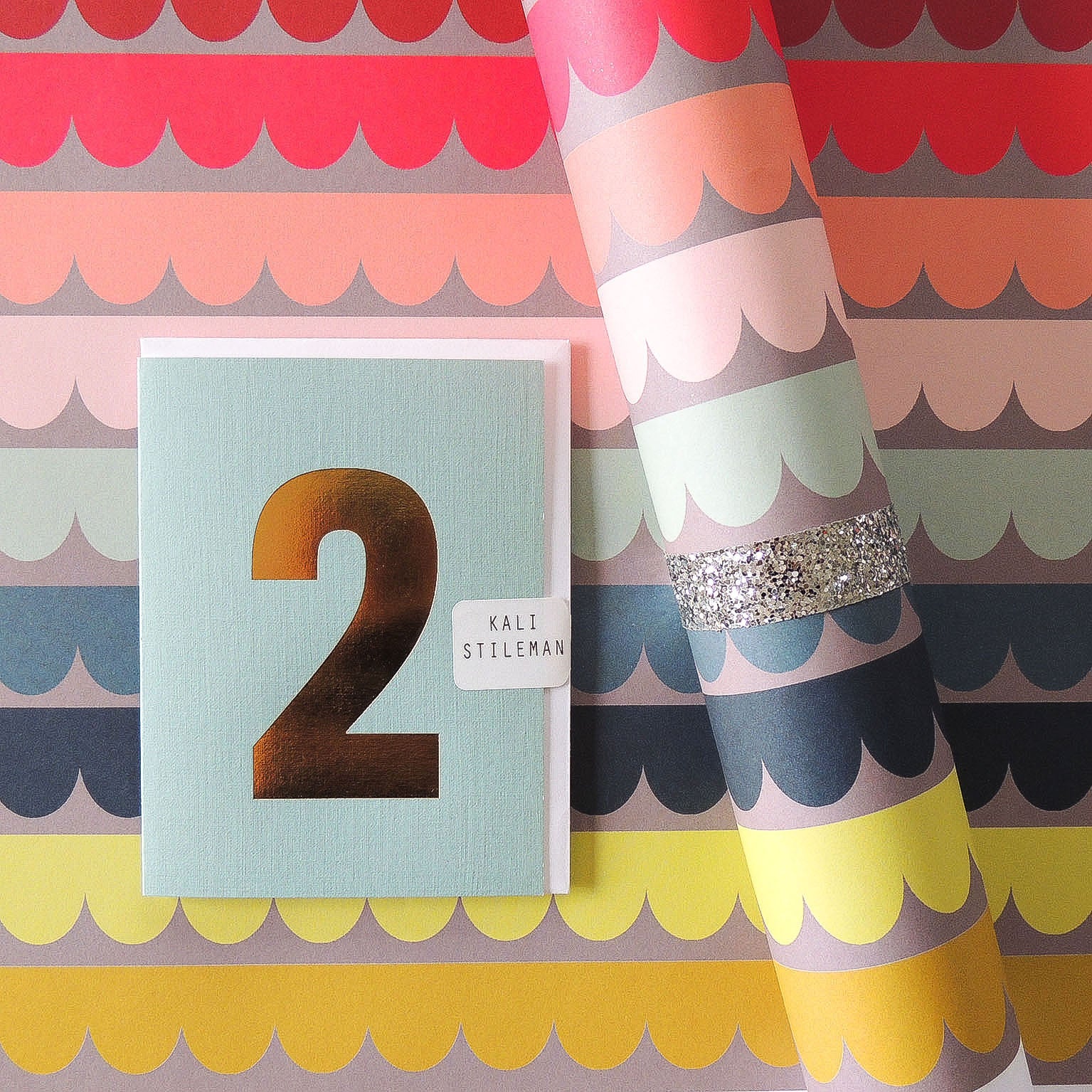 TGD02 mini gold foiled number two card