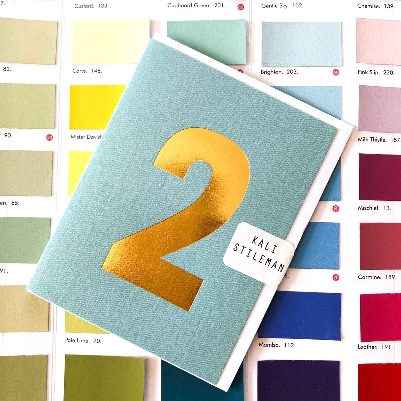 TGD02 mini gold foiled number two card