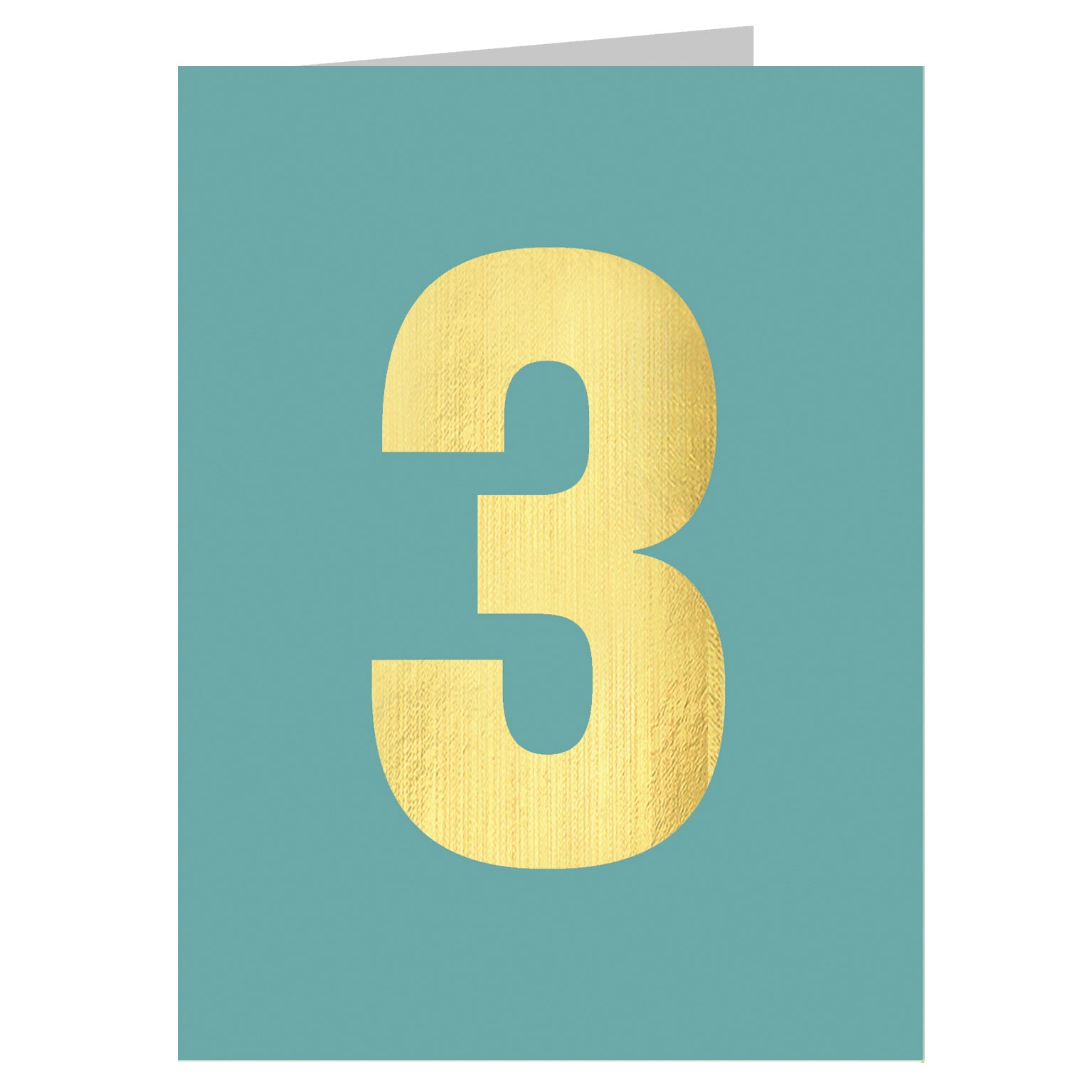 TGD03 mini gold foiled number three card