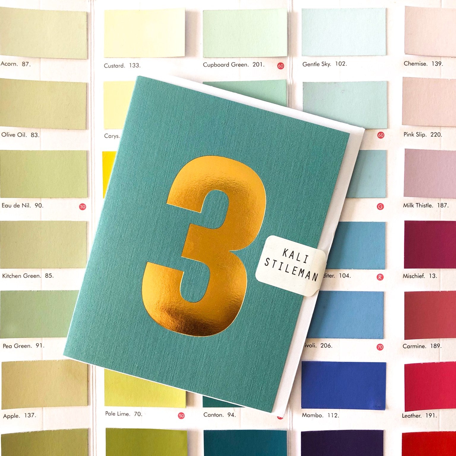 TGD03 mini gold foiled number three card