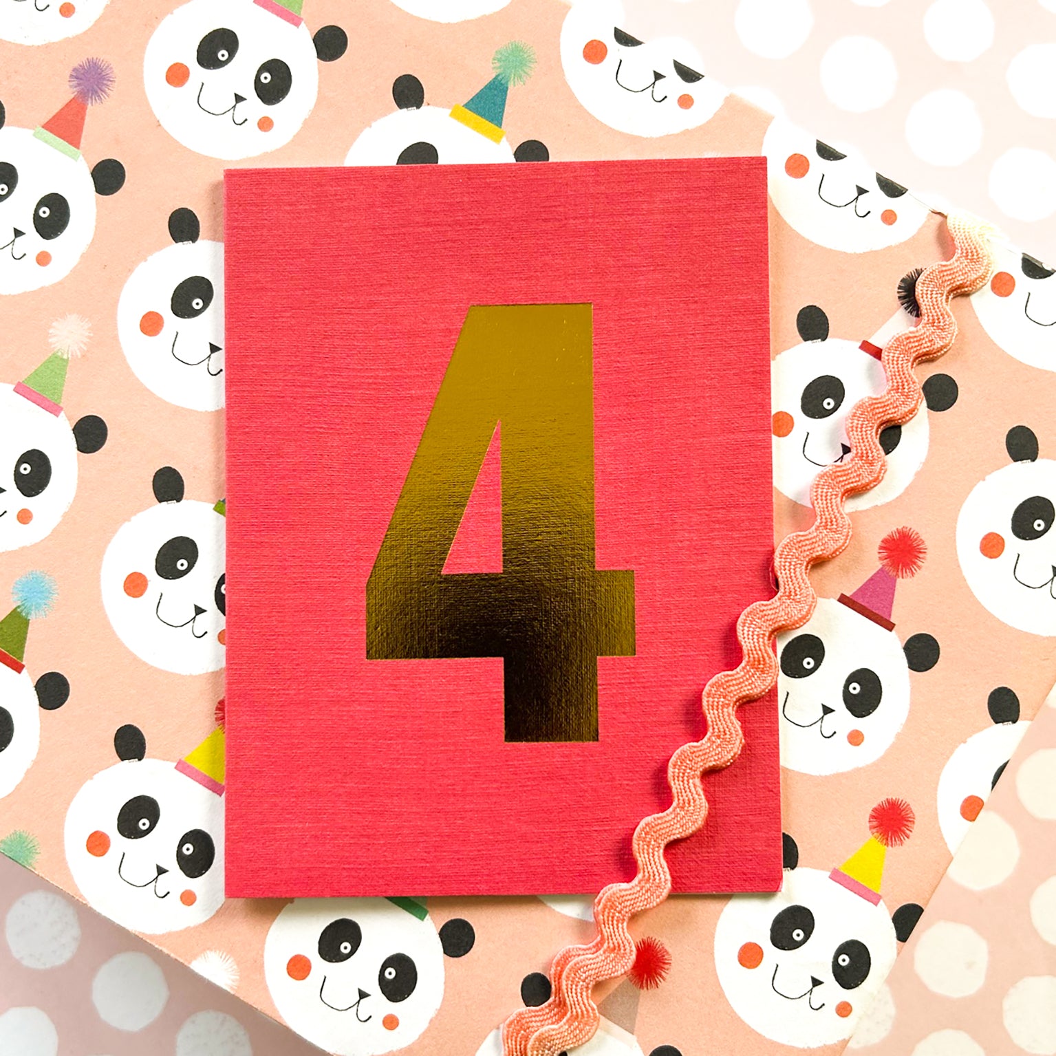 TGD04B mini gold foiled number four card