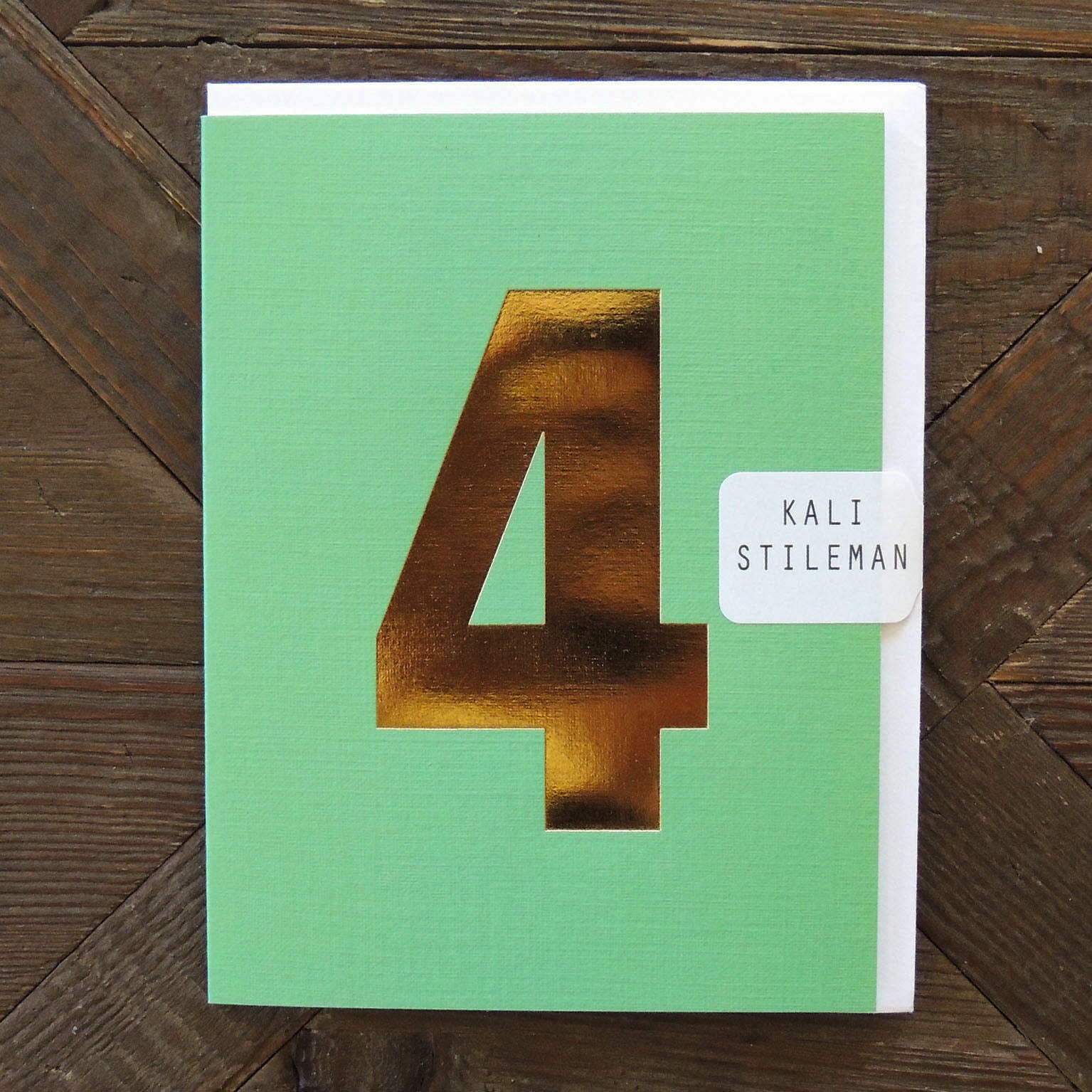 TGD04 mini gold foiled number four card
