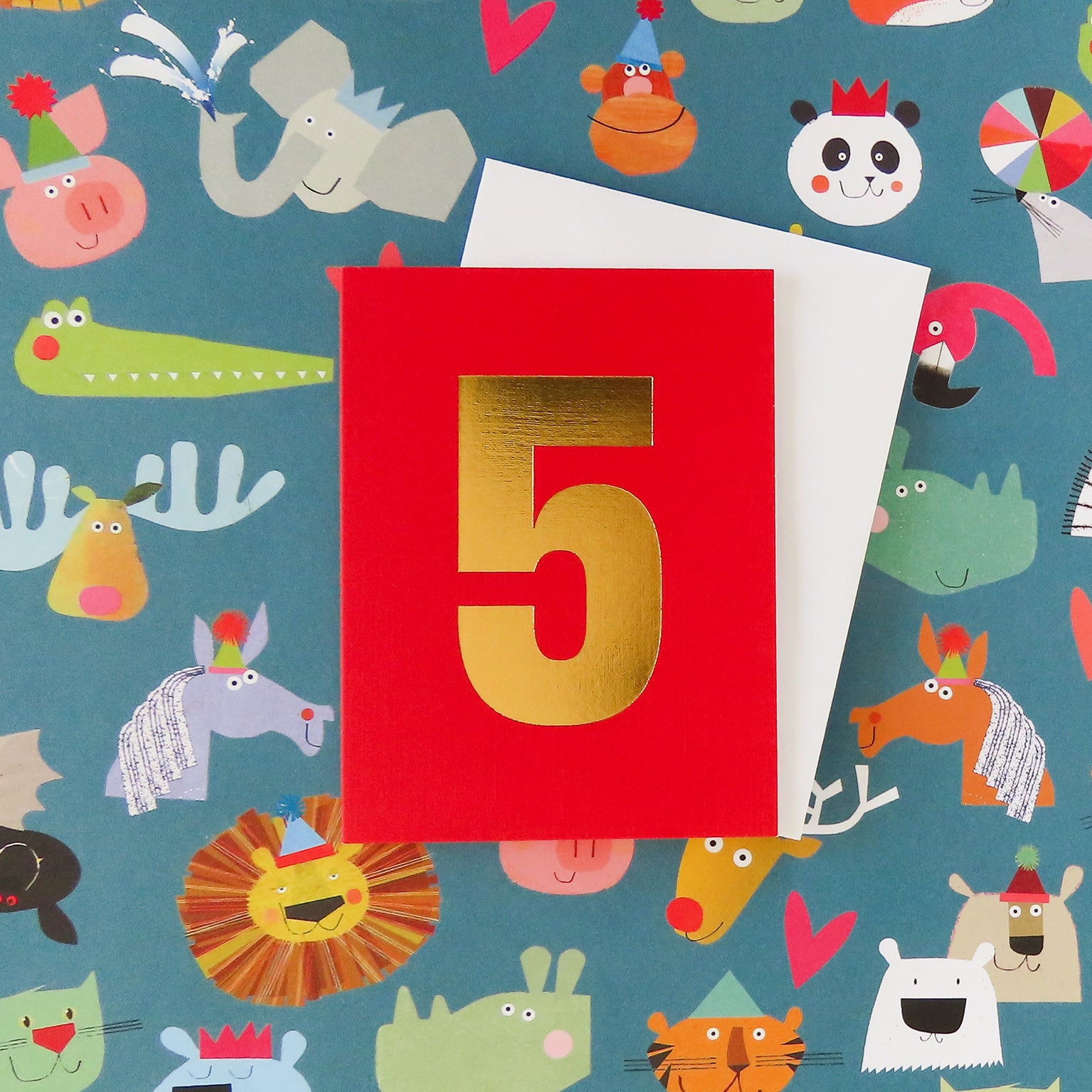 TGD05B mini gold foiled number five card