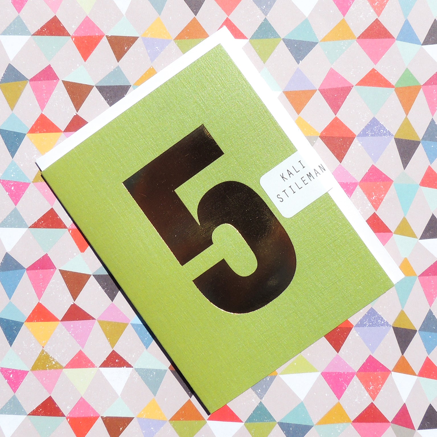 TGD05 mini gold foiled number five card
