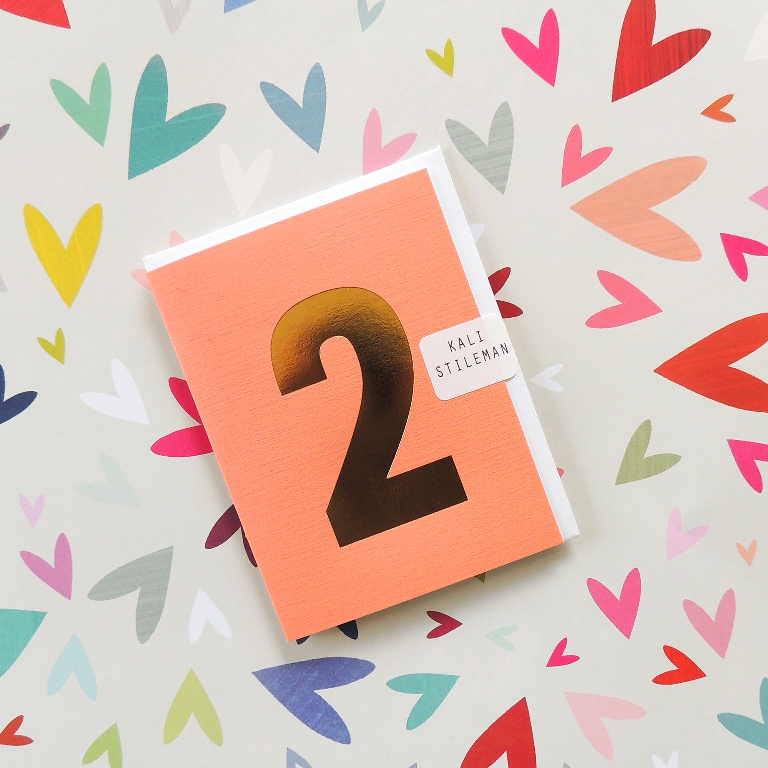 TGD09 mini gold foiled number two card
