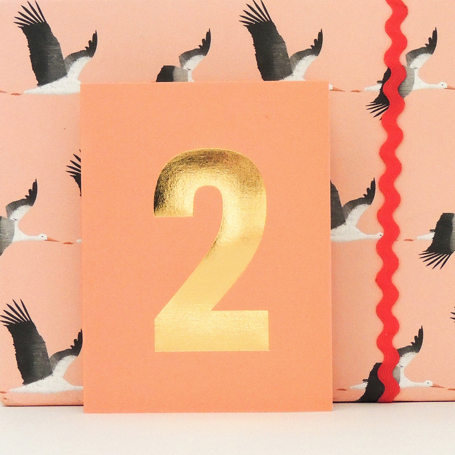 TGD09 mini gold foiled number two card