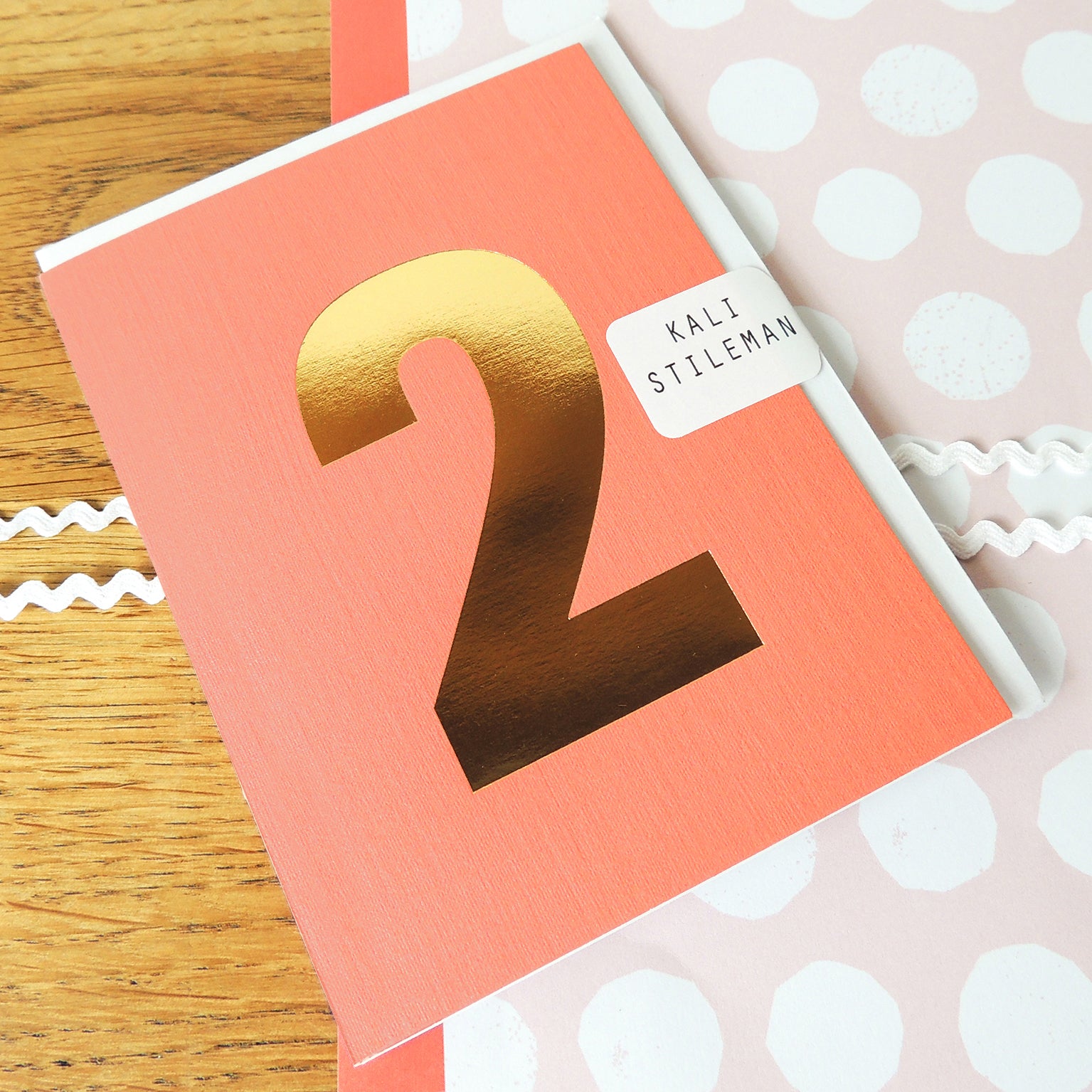 TGD09 mini gold foiled number two card