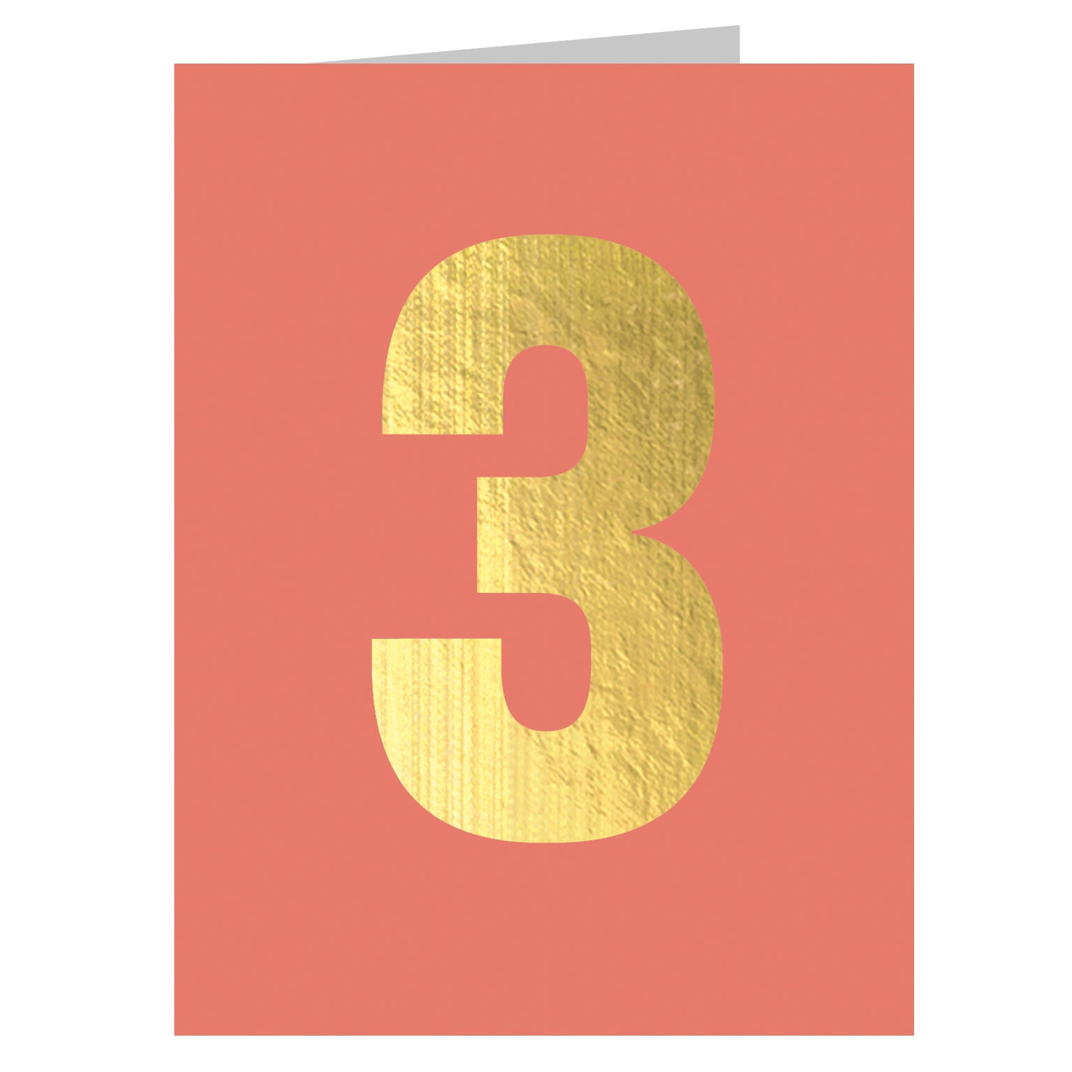 TGD10 mini gold foiled number three card