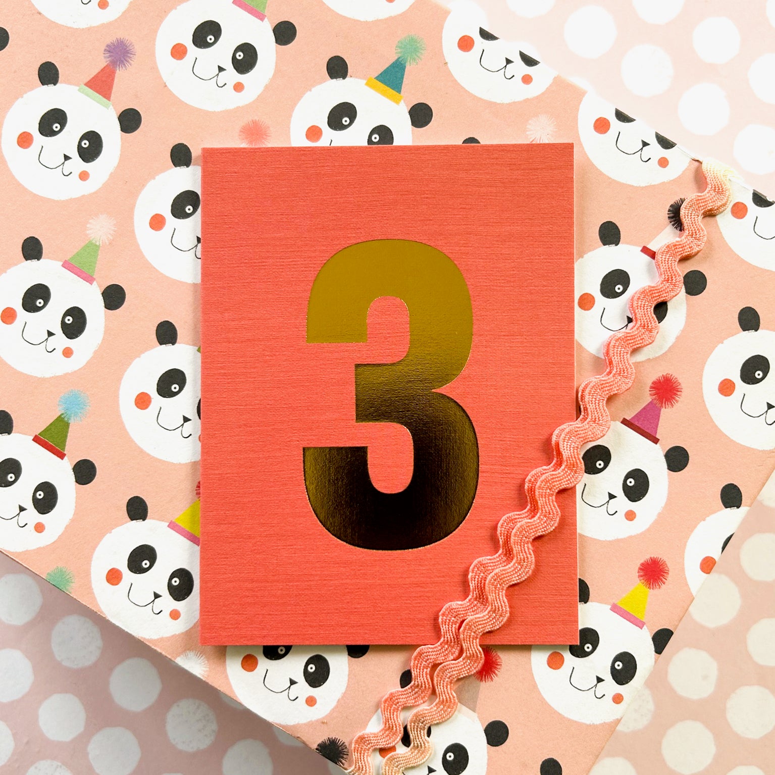 TGD10 mini gold foiled number three card