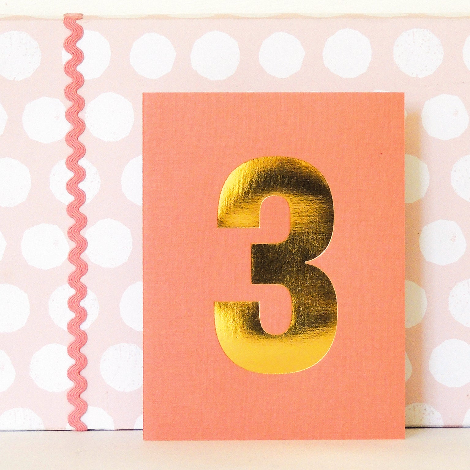 TGD10 mini gold foiled number three card
