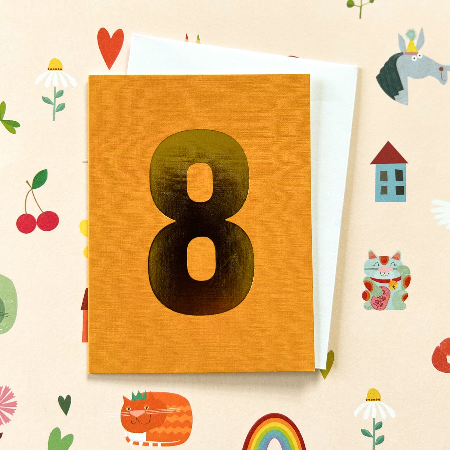TGD11 mini gold foiled number eight card