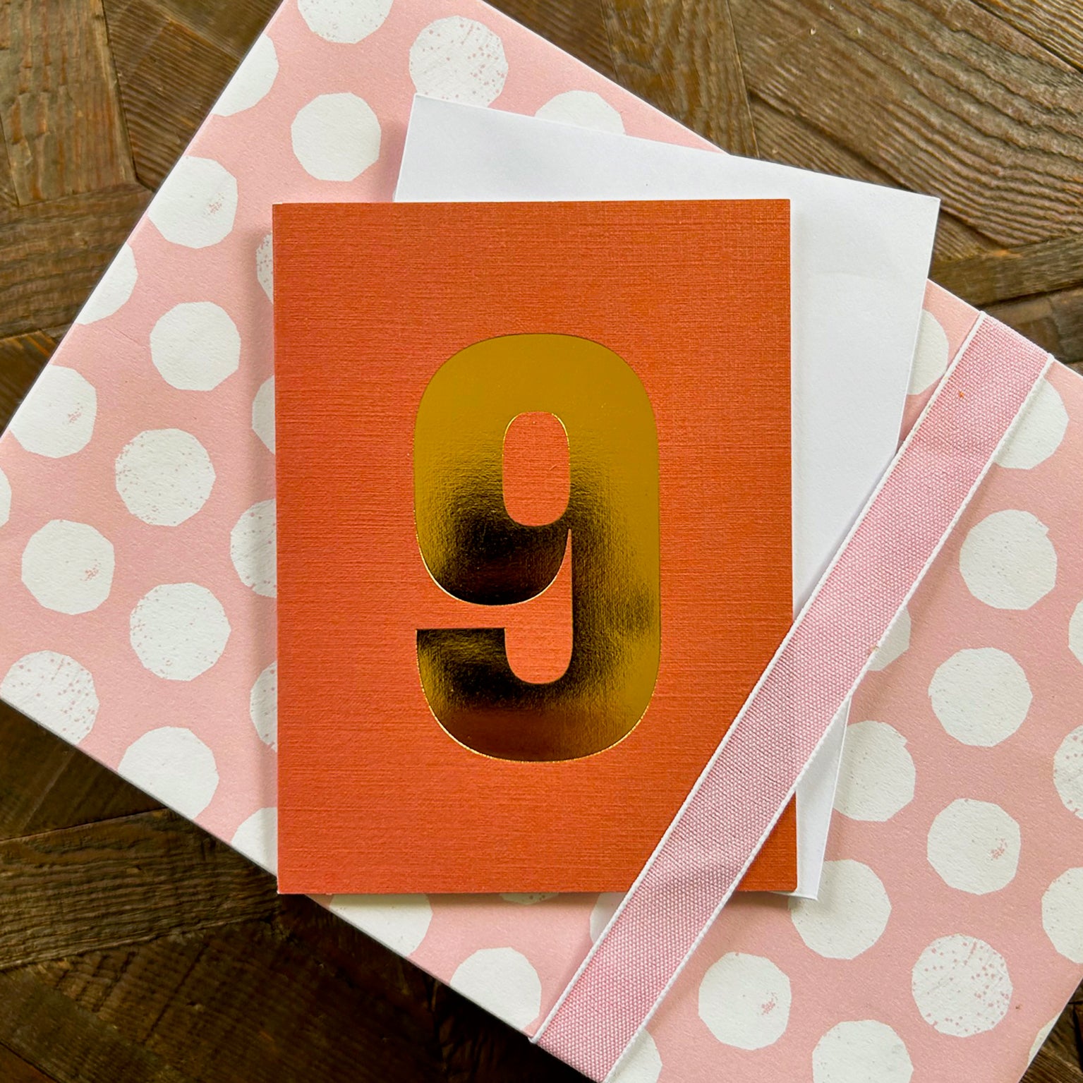TGD12 mini gold foiled number nine card