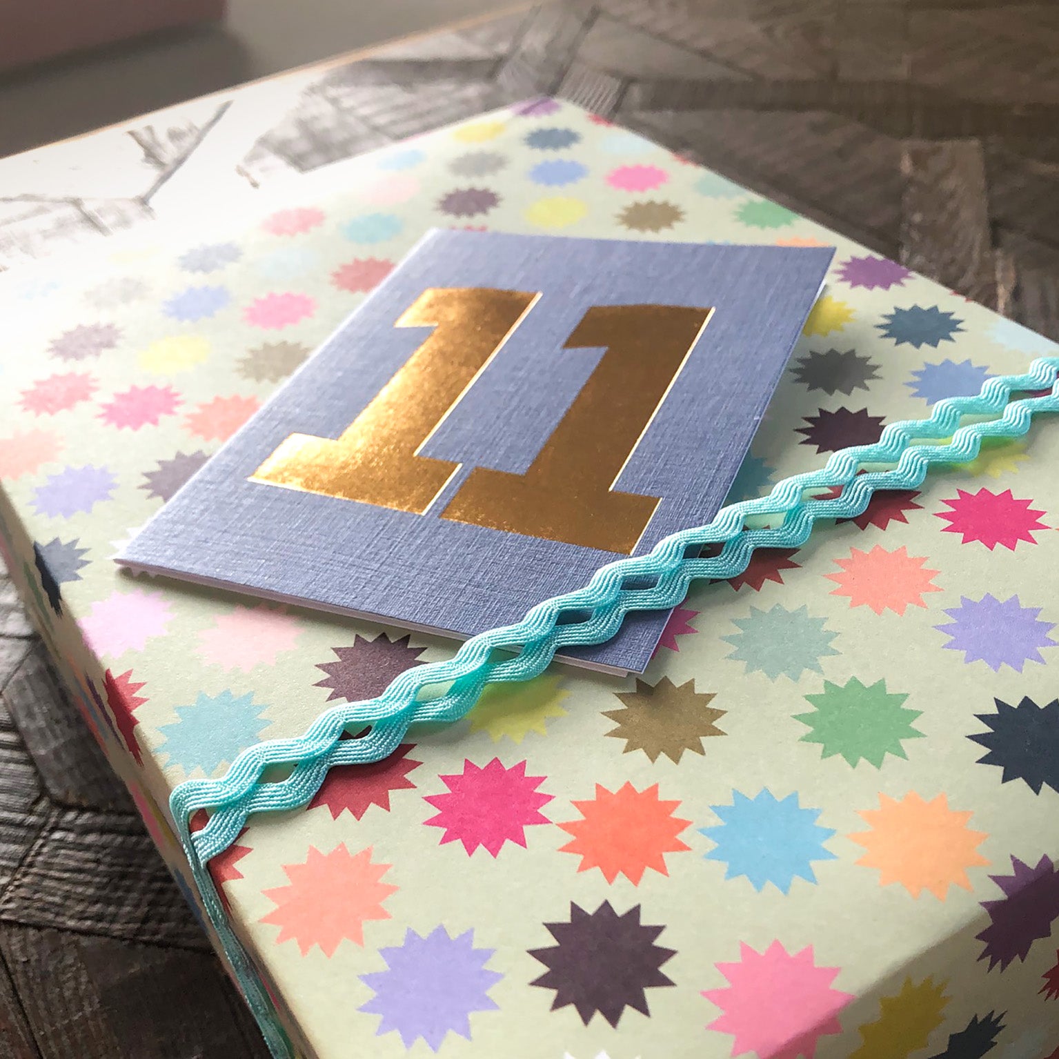 TGD14 mini gold foiled number eleven card