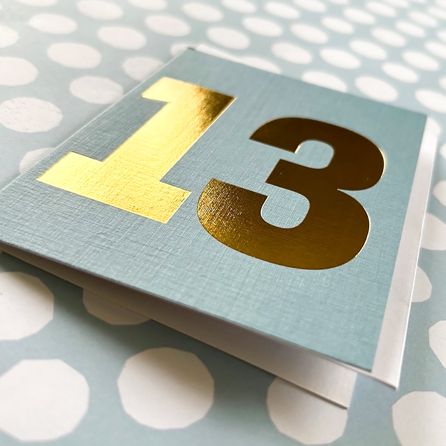 TGD16 mini gold foiled number thirteen card
