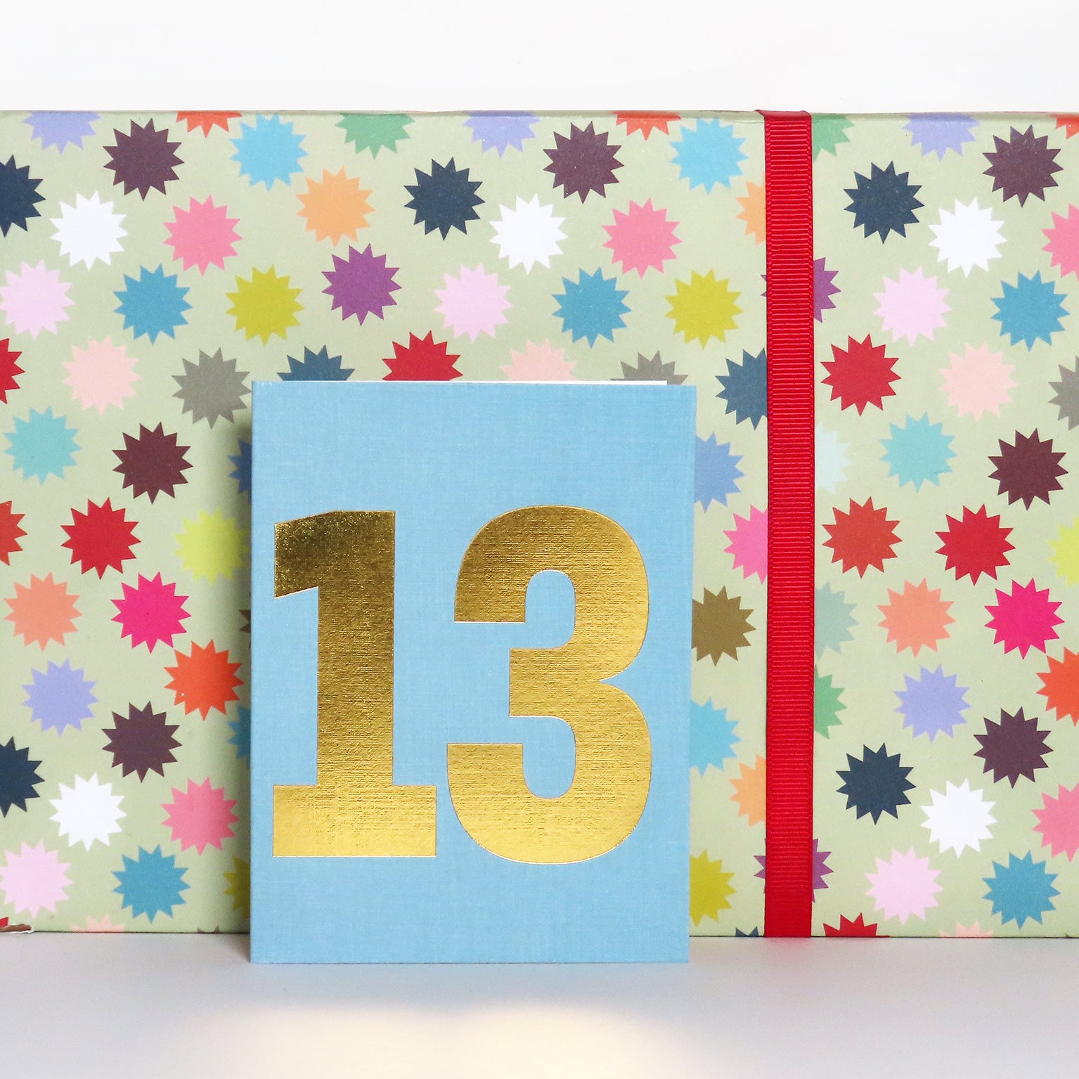 TGD16 mini gold foiled number thirteen card