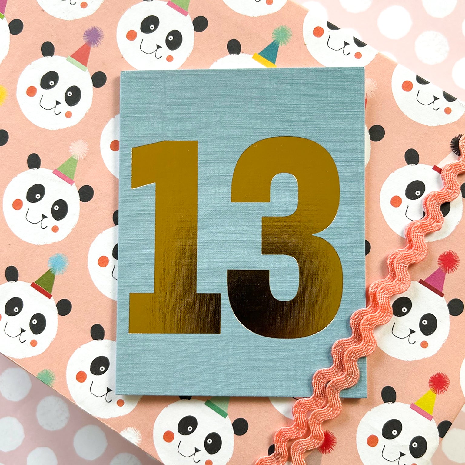 TGD16 mini gold foiled number thirteen card