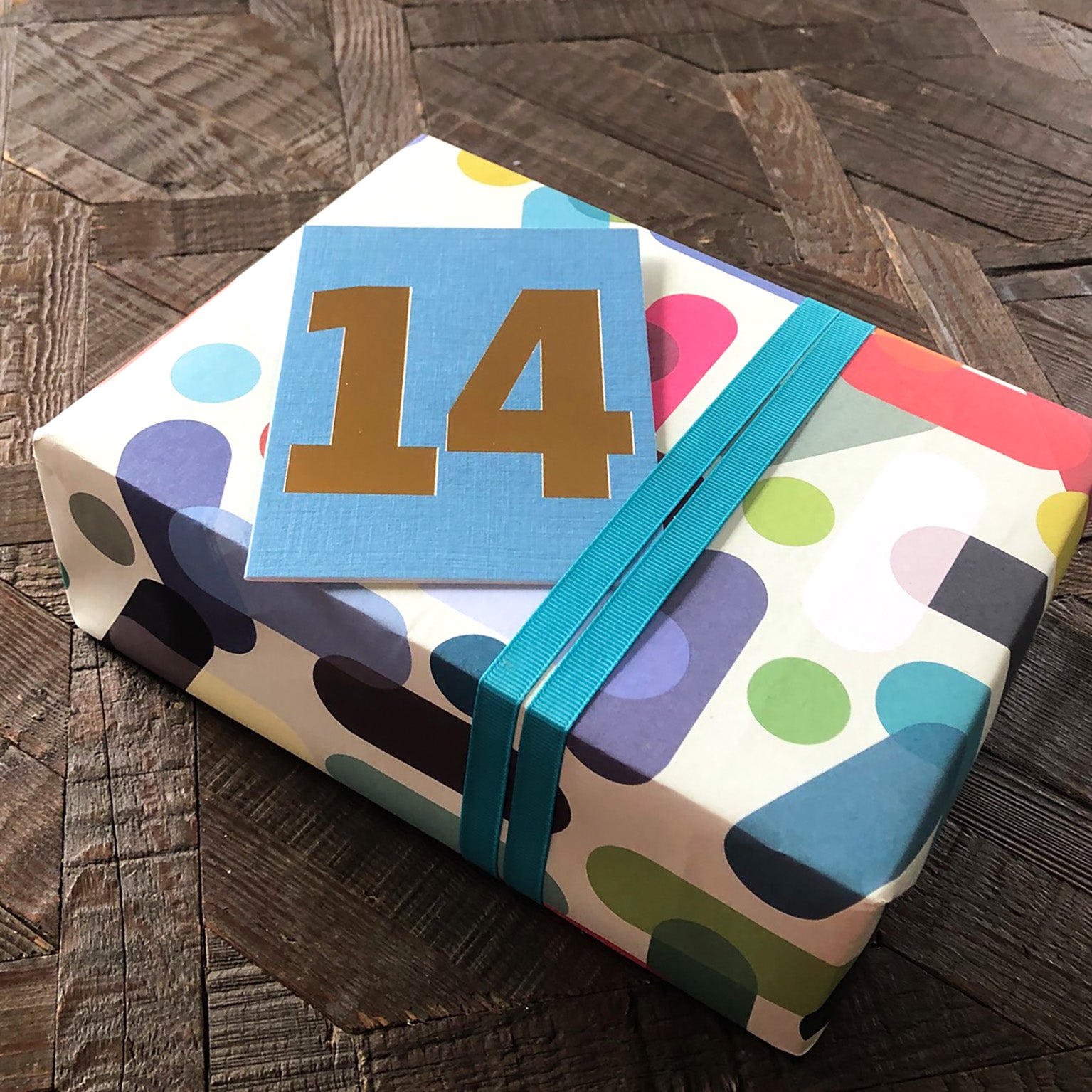 TGD17 mini gold foiled number fourteen card