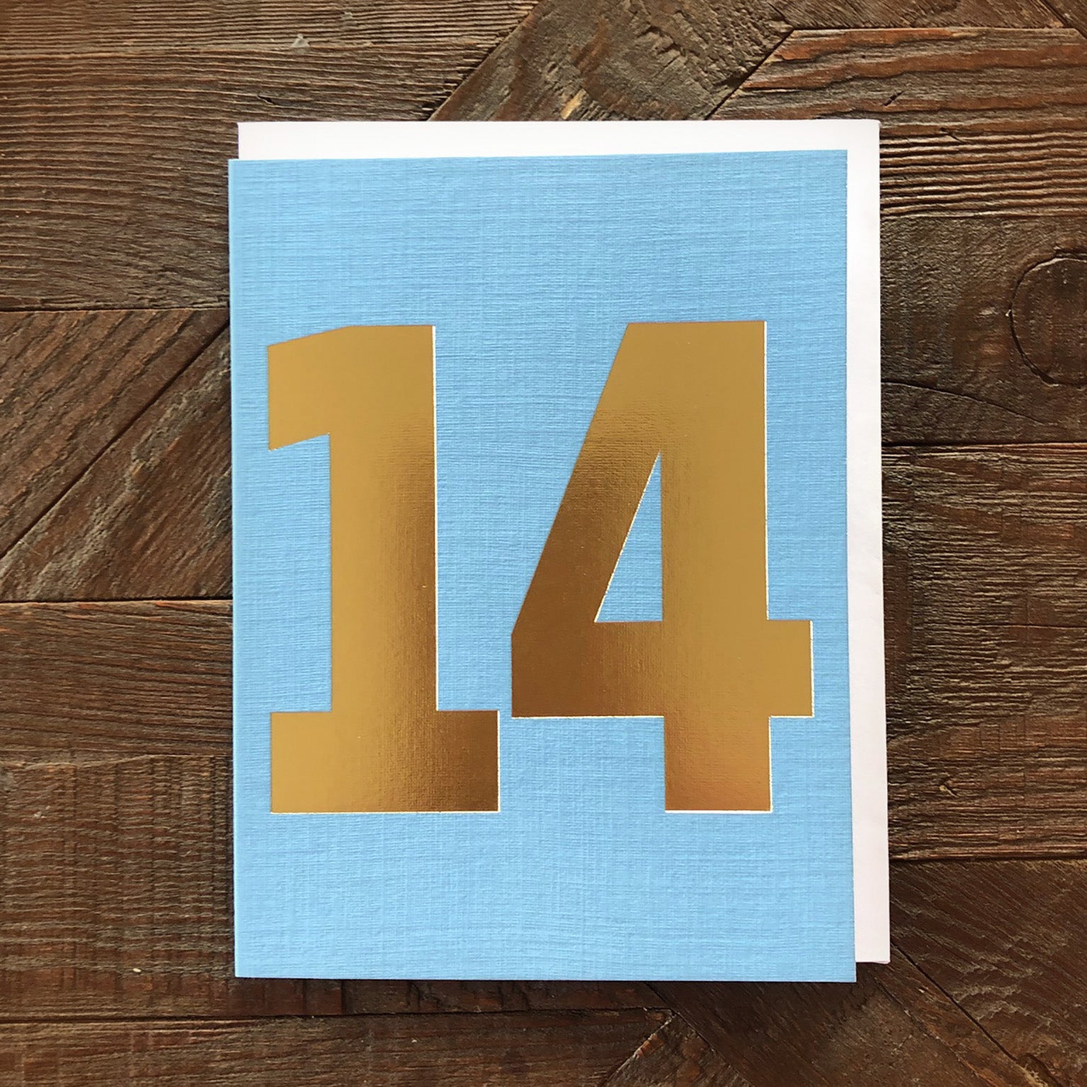 TGD17 mini gold foiled number fourteen card