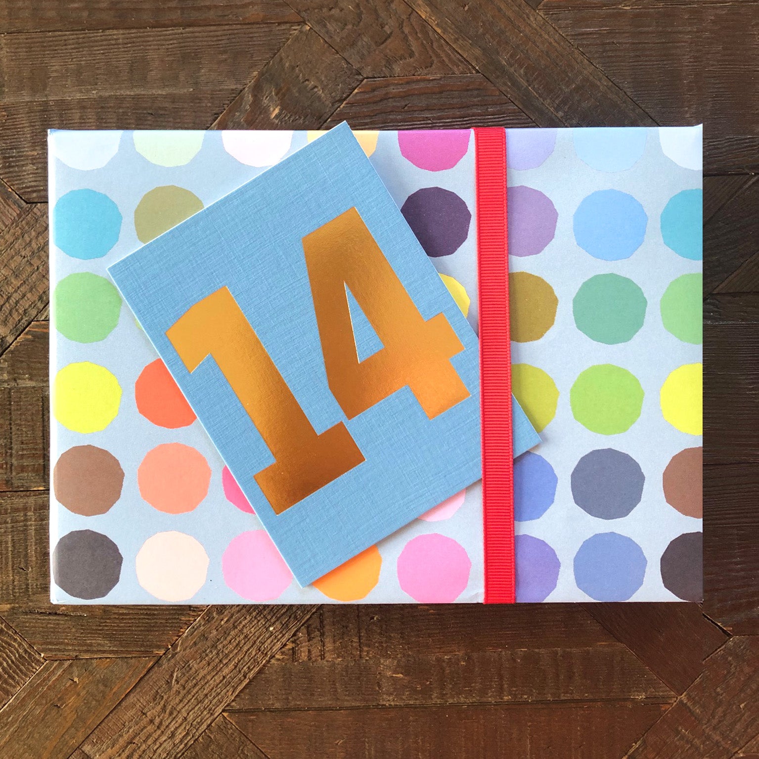 TGD17 mini gold foiled number fourteen card