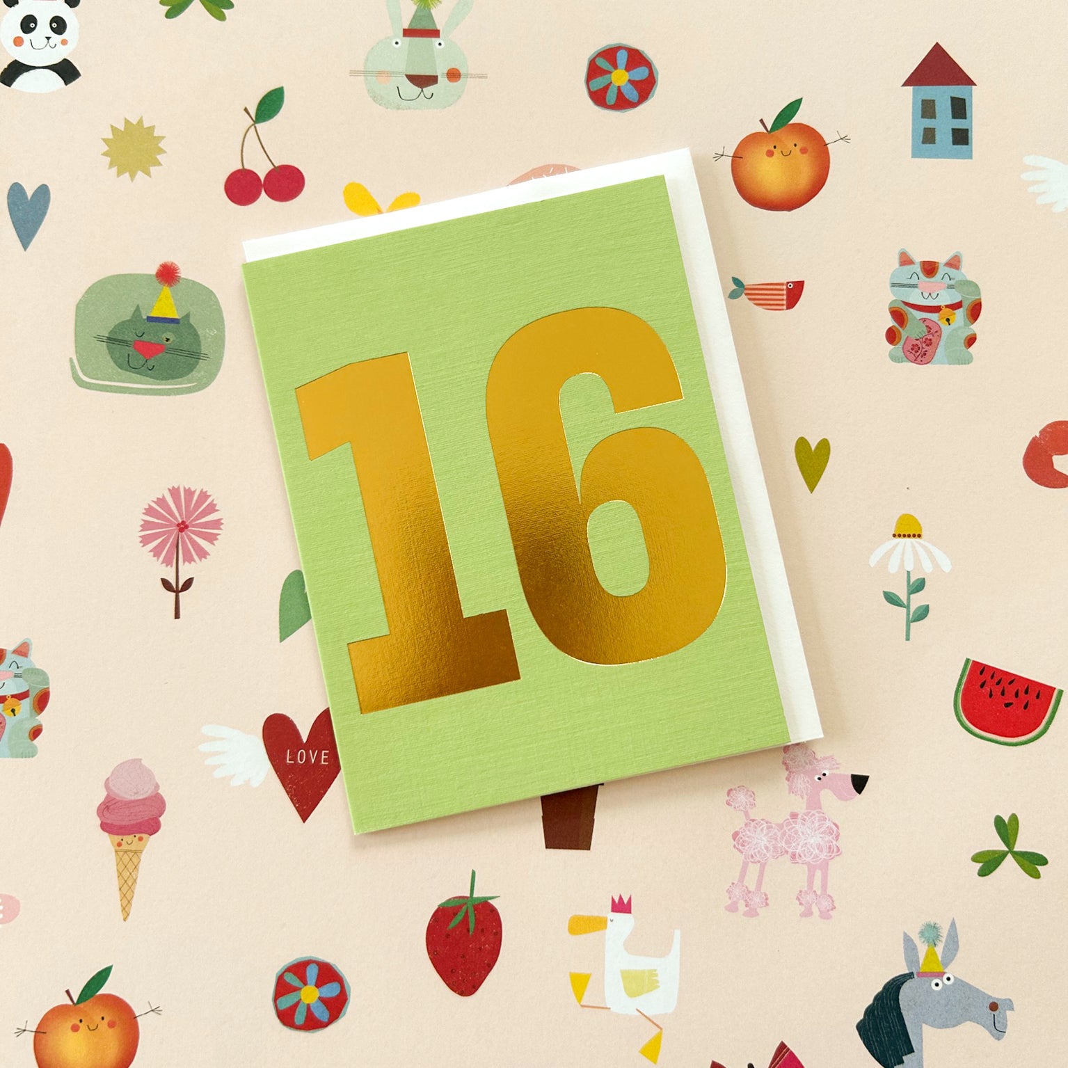 TGD19 mini gold foiled number sixteen card