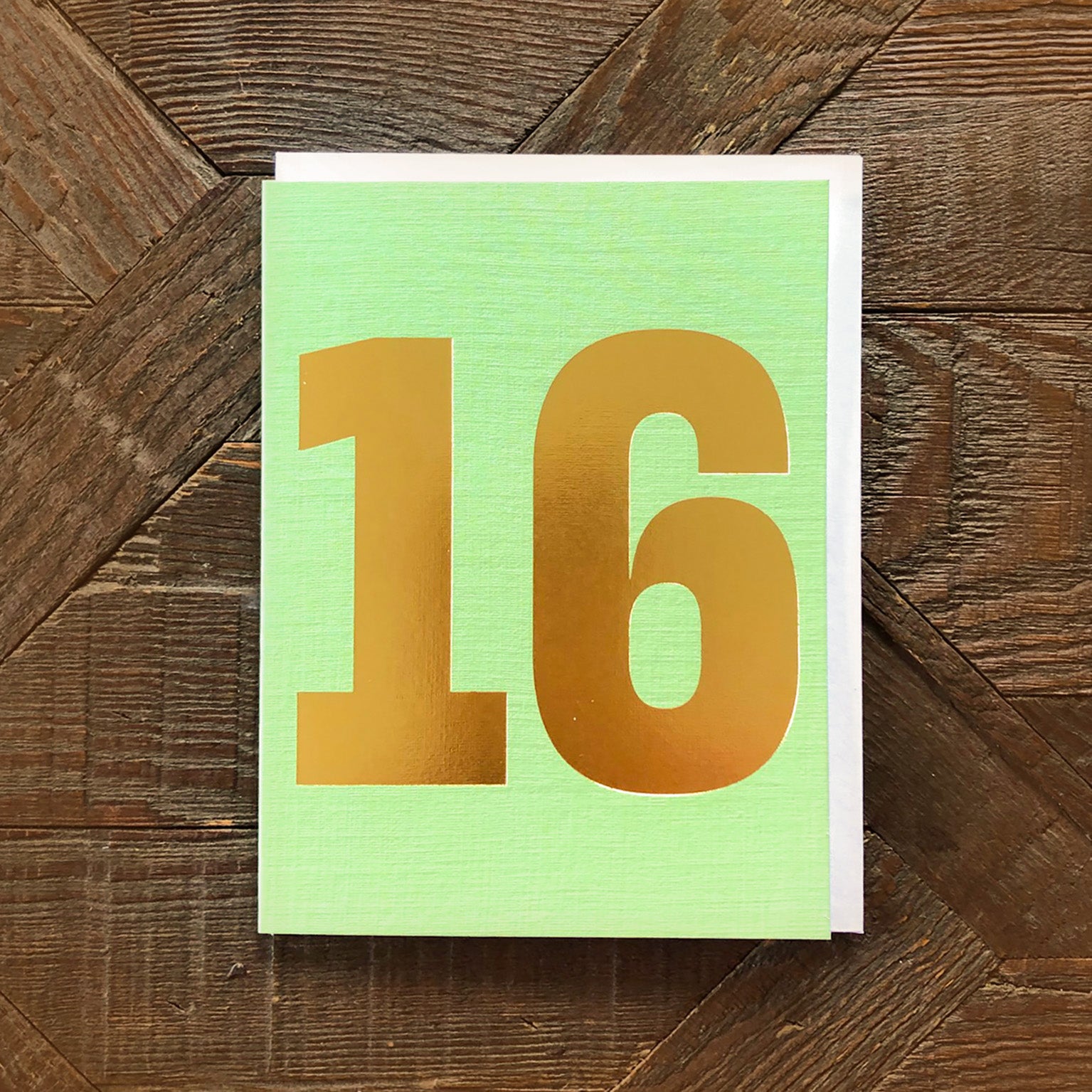 TGD19 mini gold foiled number sixteen card