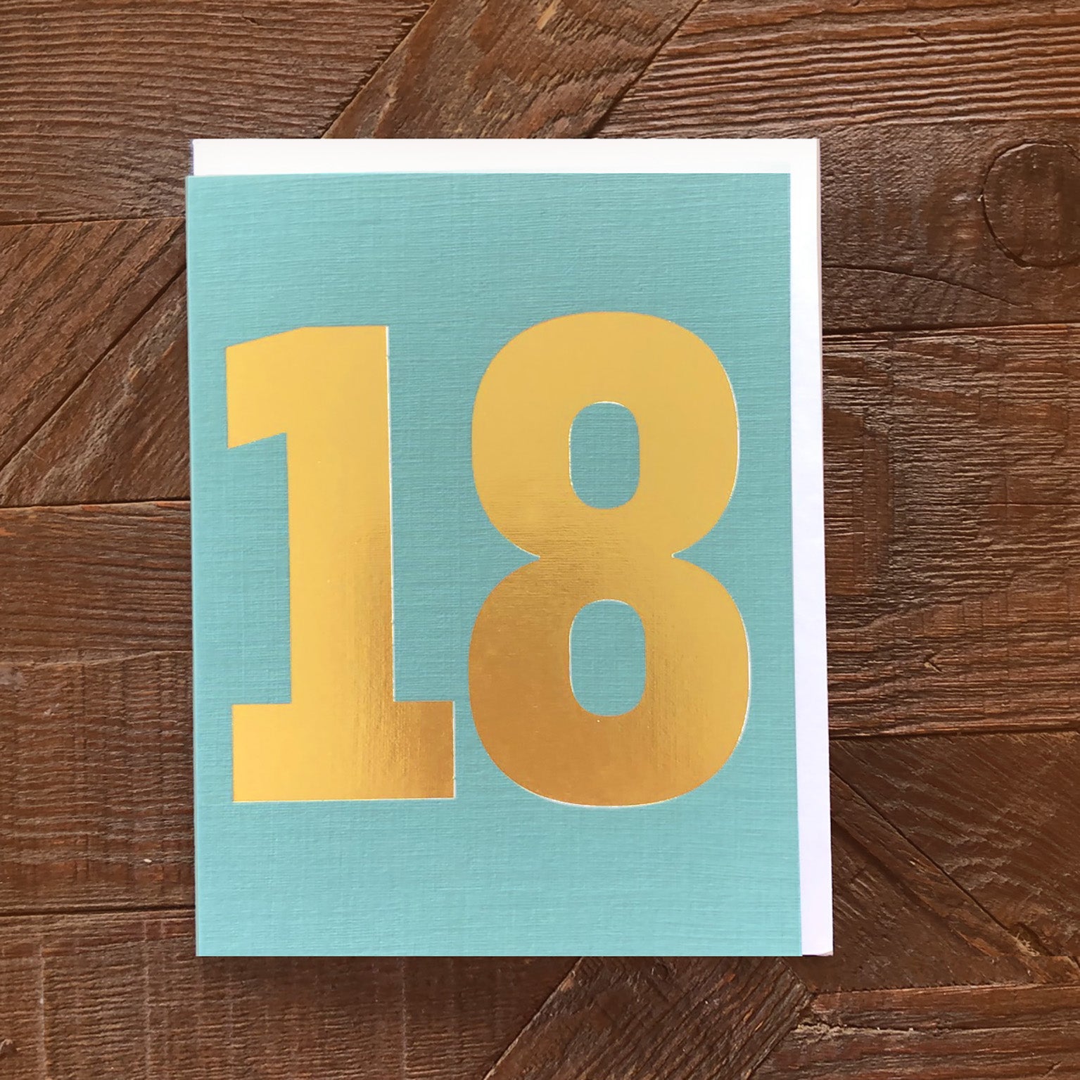 TGD21 mini gold foiled number eighteen card