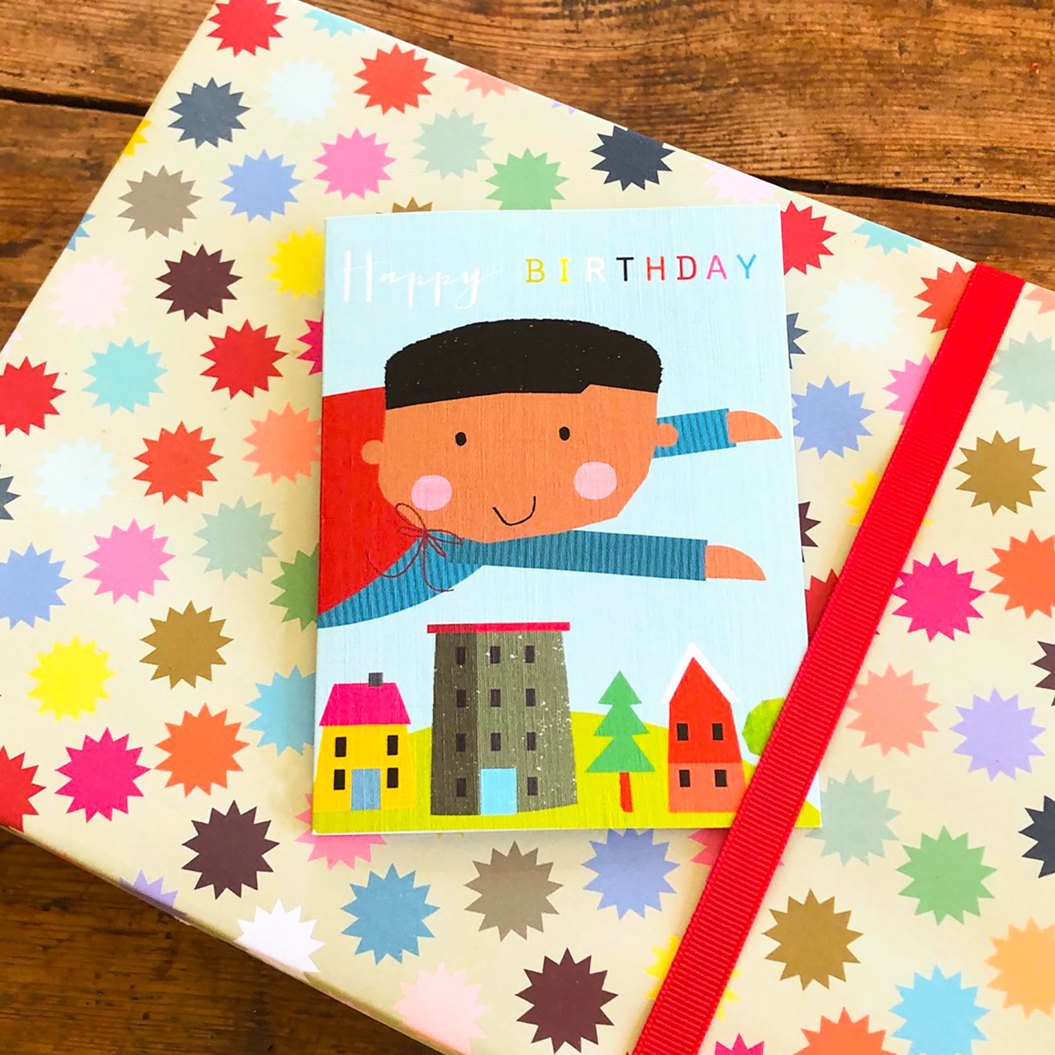 TMC08 mini superhero birthday card